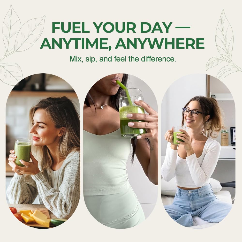 Hellomush Super Greens Powder Superfood, Daily Green Powder Supplement with Probiotics Drink Mix for Men & Women, Blend of Greens, Mushrooms, Vitamins, Probiotics and Cellular Nutrients Hellomush uk supplements