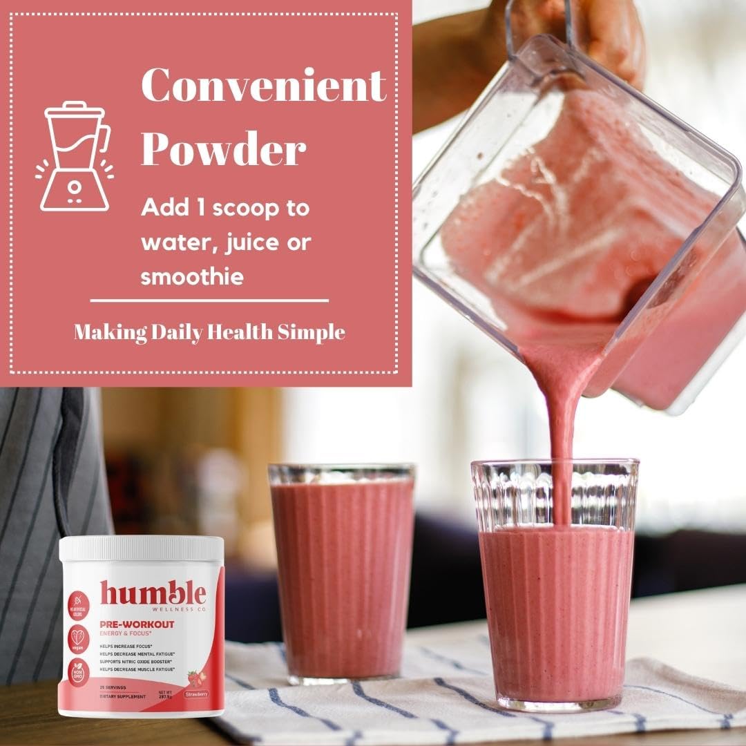 Humble Wellness Pre-Workout: Increase Focus, Decrease Mental Fatigue, Supports Nitric Humble Wellness uk supplements