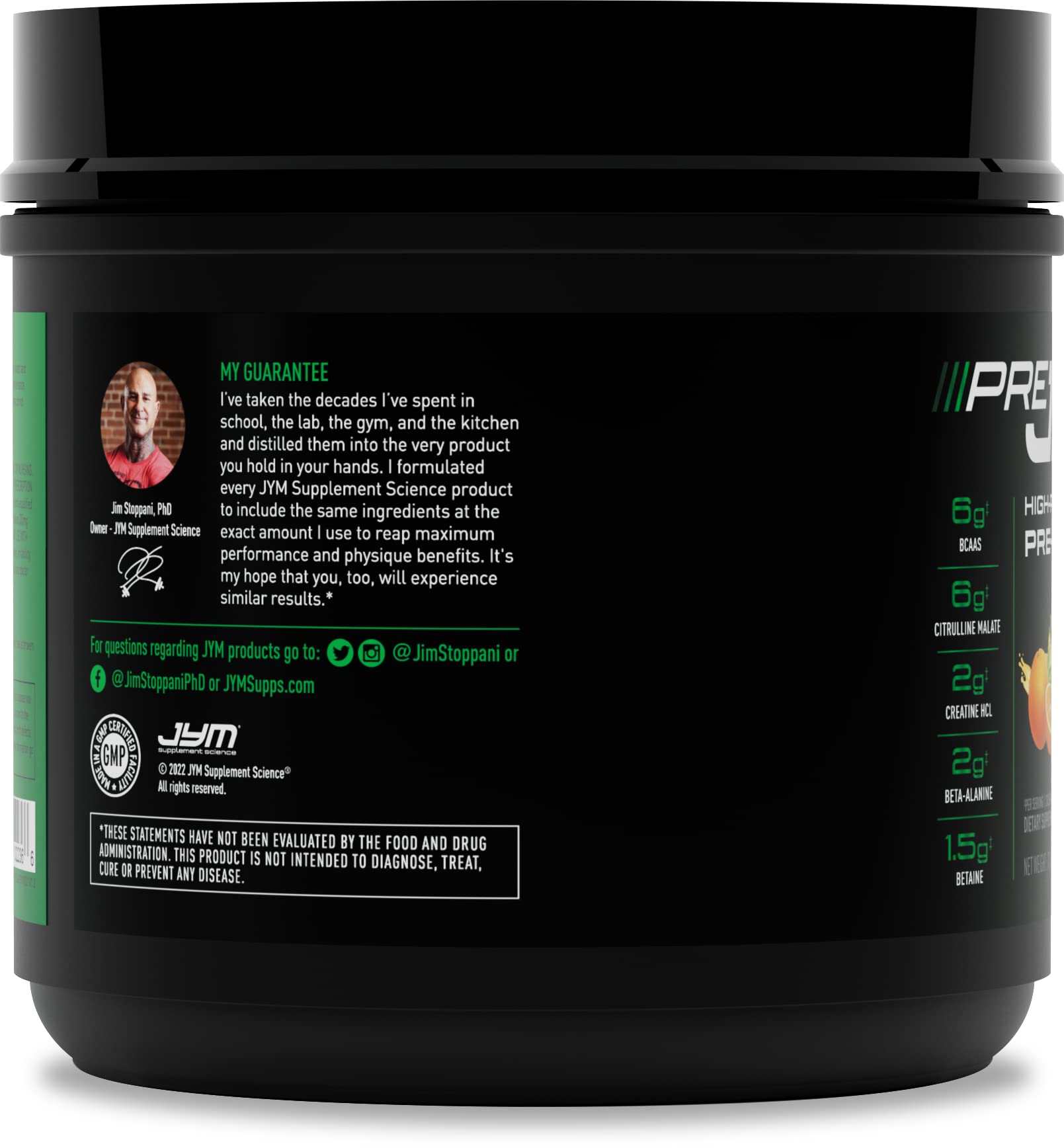 PRE JYM 20 Servings - Tangerine JYM Supplement Science uk supplements
