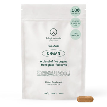 Adapt Naturals Organ Supplement, Bioavailable Grass Fed Beef Liver Capsules, Blend of Liver, Heart, Kidney, Pancreas & Spleen, Support Liver Cleanse Detox & Repair | Source of CoQ10-30 Days Supply ADAPT NATURALS BY CHRIS KRESSER uk supplements