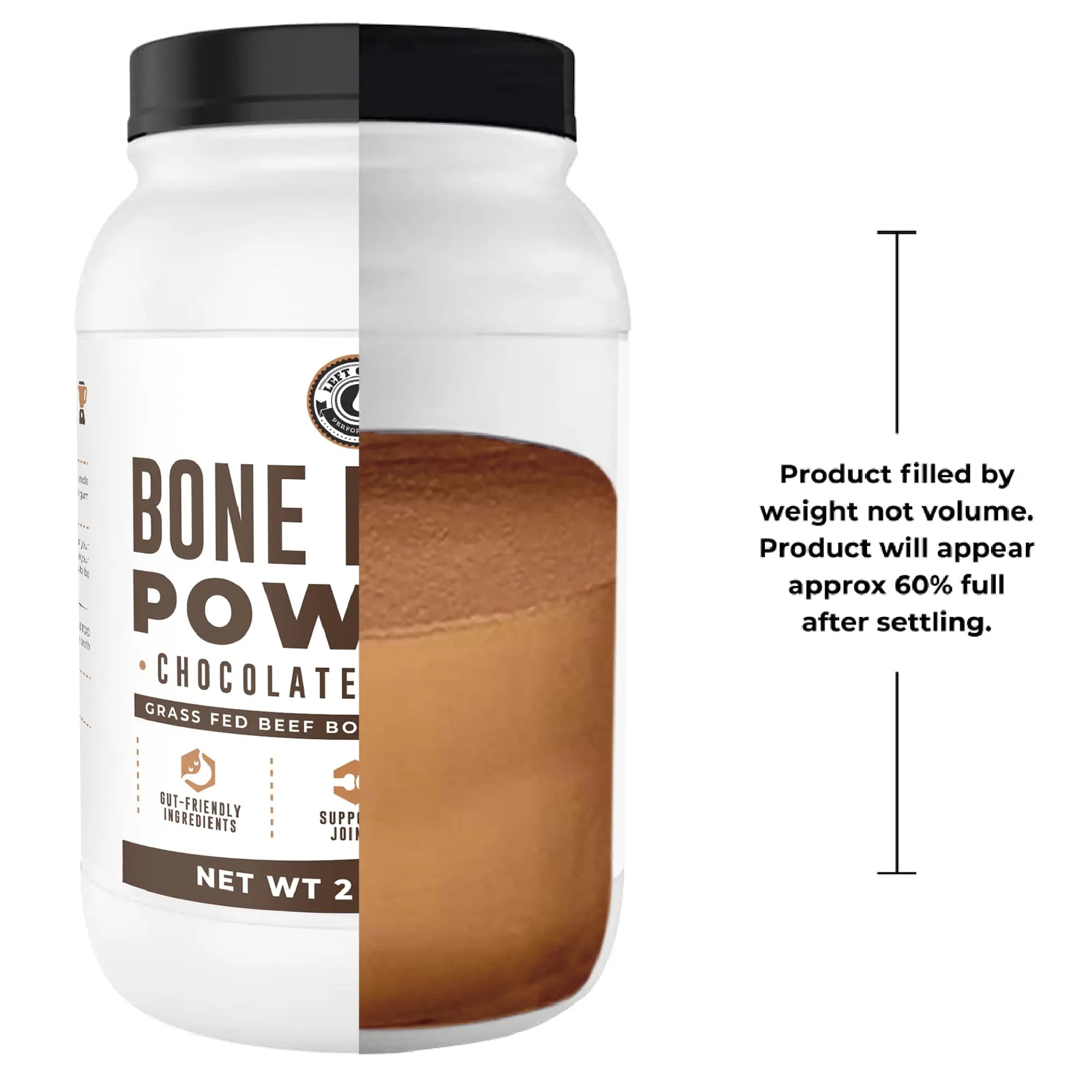 Chocolate Bone Broth Protein Powder - 100% Grass Fed Beef Bone Broth with 16g Protein & 13g Collagen per Serving - Great for Shakes & Hot Chocolate - Keto Friendly Low Carb Left Coast Performance uk supplements