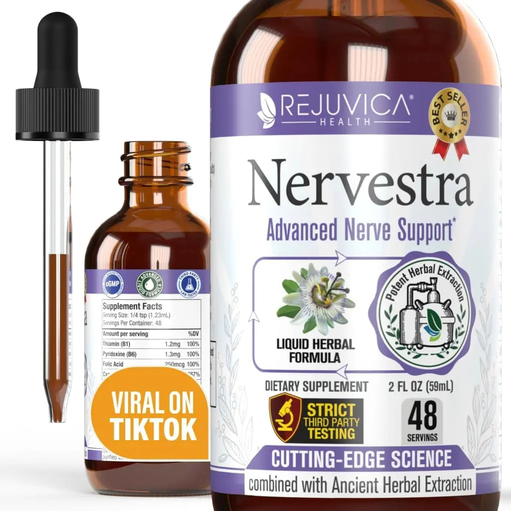 Nervestra - Nerve Health, with Alpha Lipoic Acid, to Bolster Nerve Health and Support Healthy Nerve Function - Alpha Lipoic Acid, Vitamin B6, White Willow Bark Turmeric Passionflower & More! Rejuvica Health uk supplements