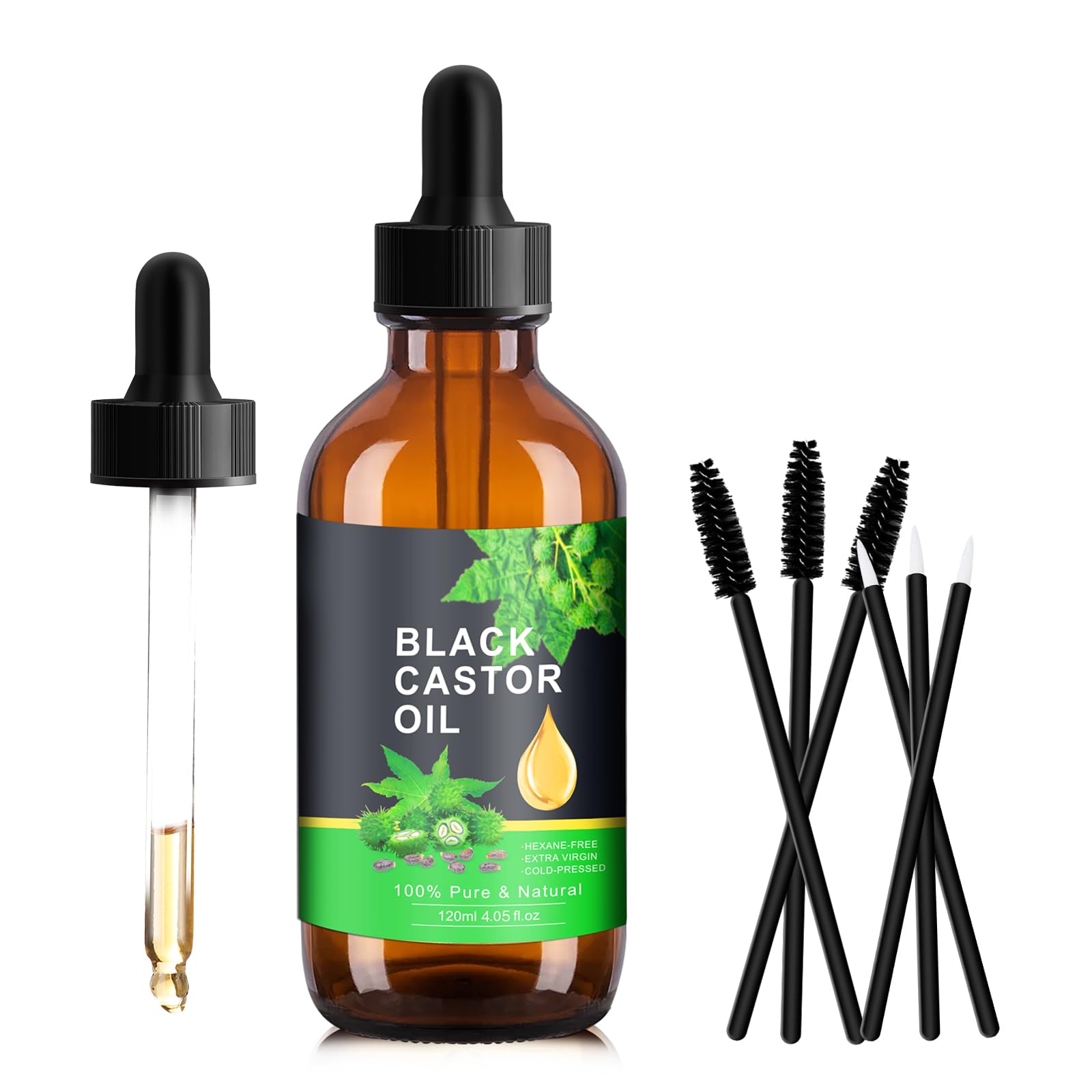 PAVAROP Jamaican Black Castor Oil, Organic Black Castor Oil Cold Pressed in Glass Bottle PAVAROP uk supplements