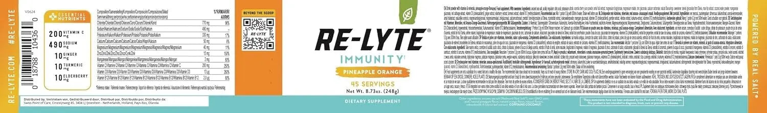 REDMOND Re-Lyte Immunity, Multivitamin Supplement Mix (Pinapple Orange) REDMOND uk supplements