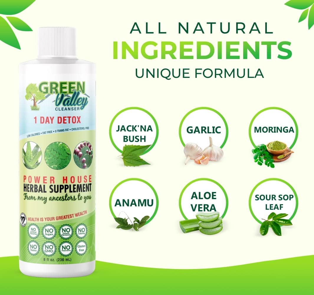 1 Day Colon Liquid Cleanse Formula and Liver Detox - Vegan Friendly, Helps Healthy Digestion Green Valley Cleanser uk supplements