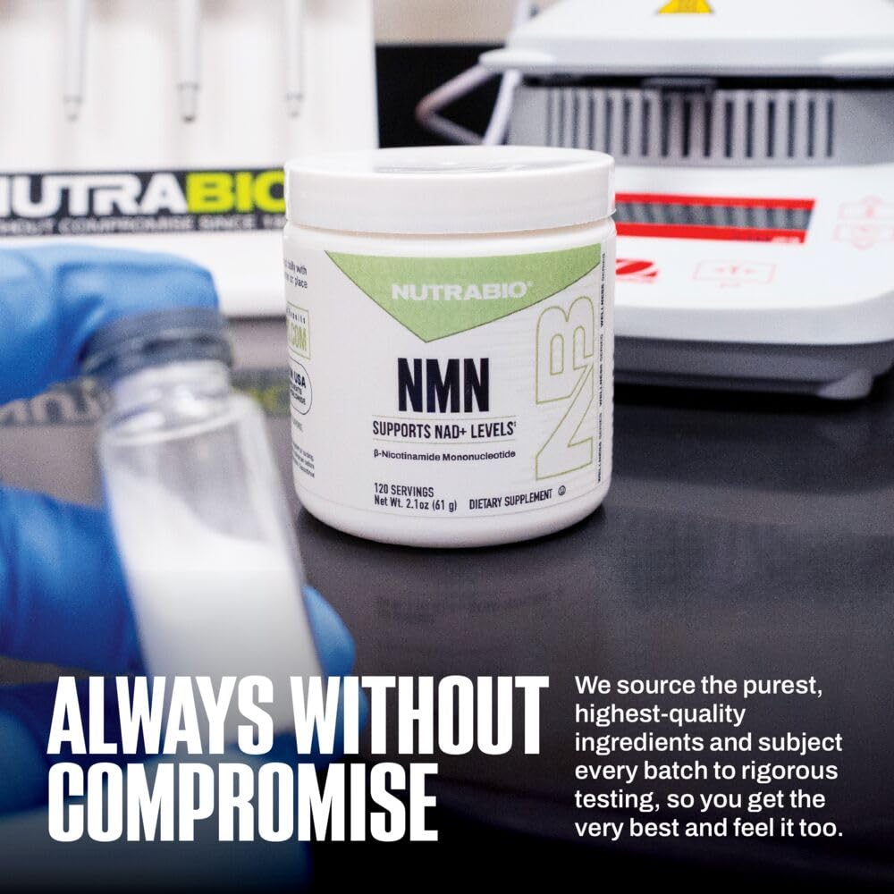 NutraBio NMN - NAD Supplement, Longevity Support, Boost NAD Levels, Increase Cellular Energy, Brain Health, Healthy Aging- 120 Servings NutraBio uk supplements