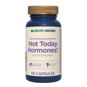 Nature's Wonder Not Today Hormones Perimenopause and Menopause Support Supplement for Women with Estro-G100, Supports Hot Flashes and Night Sweats 60 Vegetarian Capsules, 60 Day Supply Nature's Wonder uk supplements