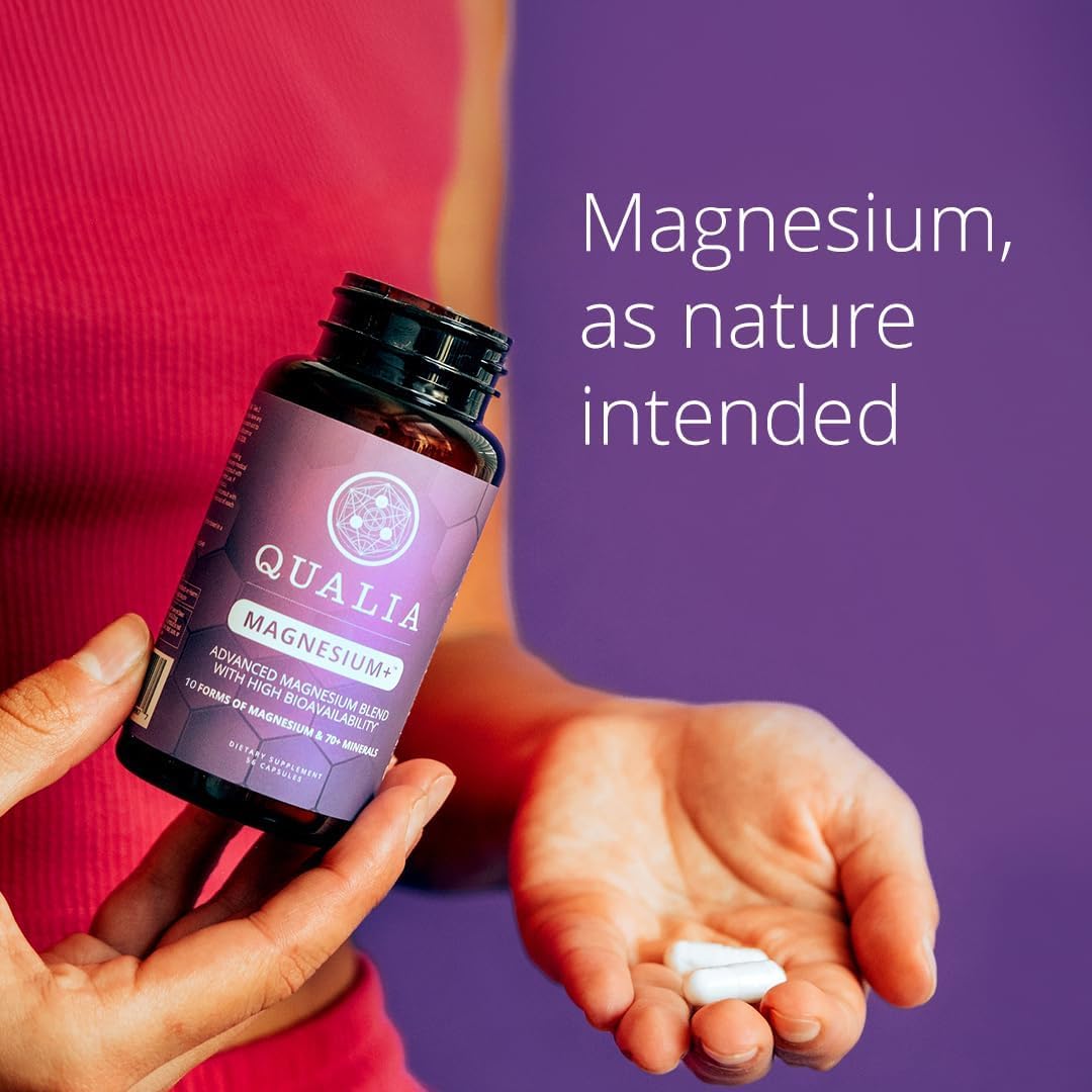 Qualia Magnesium Supplement | 10 Bioavailable Forms, Including Magnesium Glycinate, with 70+ Supporting Minerals, +7 Amino Acids | Doctor-Formulated to Support Sleep, Stress Relief, Heart, Relaxation QUALIA LIFE SCIENCES uk supplements