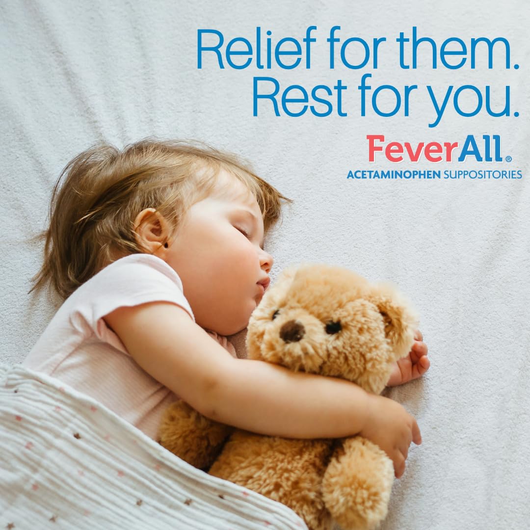 Feverall Infant Acetaminophen Suppositories 6 Rectal Suppositories 80mg Each Pain Reliever/Fever Reducer. Paraben Free, No Artificial Colors or Other preservatives. Ages 6-36 Months (Pack of 2) Feverall uk supplements