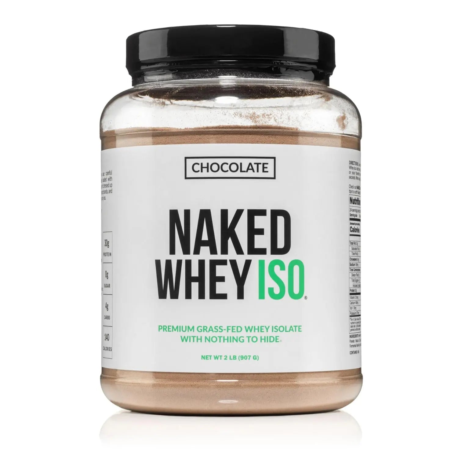 NAKED Chocolate Whey Isolate Protein - Only 6 Ingredients, 30g Grass-Fed Protein, Undenatured, No GMO, No Soy, Gluten-Free, No Preservatives - 24 Servings NAKED uk supplements