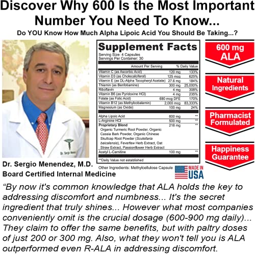 Sciatica Supplement with 600 mg Alpha Lipoic Acid - Sciatic Nerve Support Nuturna uk supplements