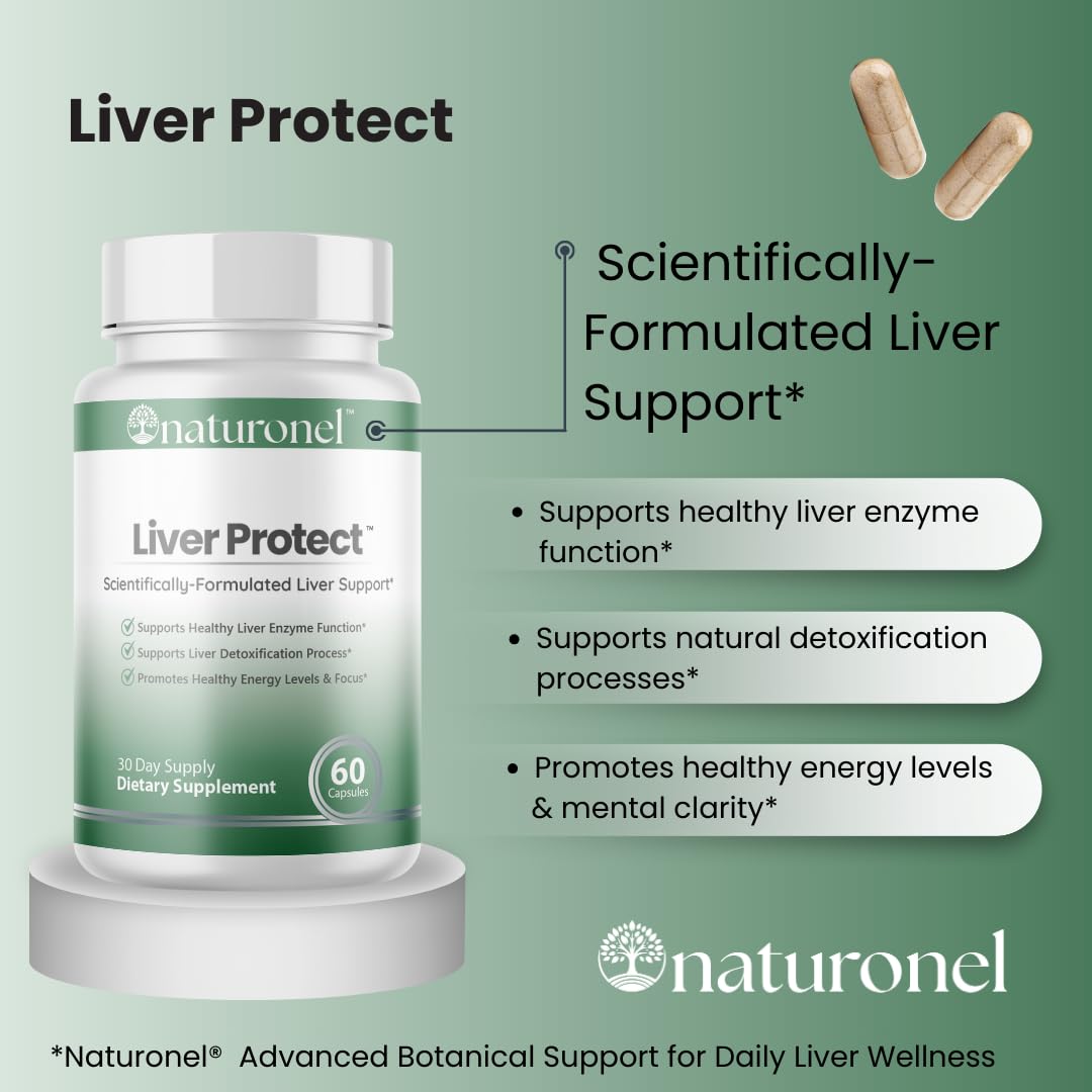 Naturonel Liver Protect – Liver Cleanse Detox & Repair | Liver Detox with Milk Thistle, Beetroot, Artichoke, Dandelion, Chicory, Yarrow, Jujube & Herbal Detox Blend | Made in USA, GMP Certified (1) Naturonel uk supplements