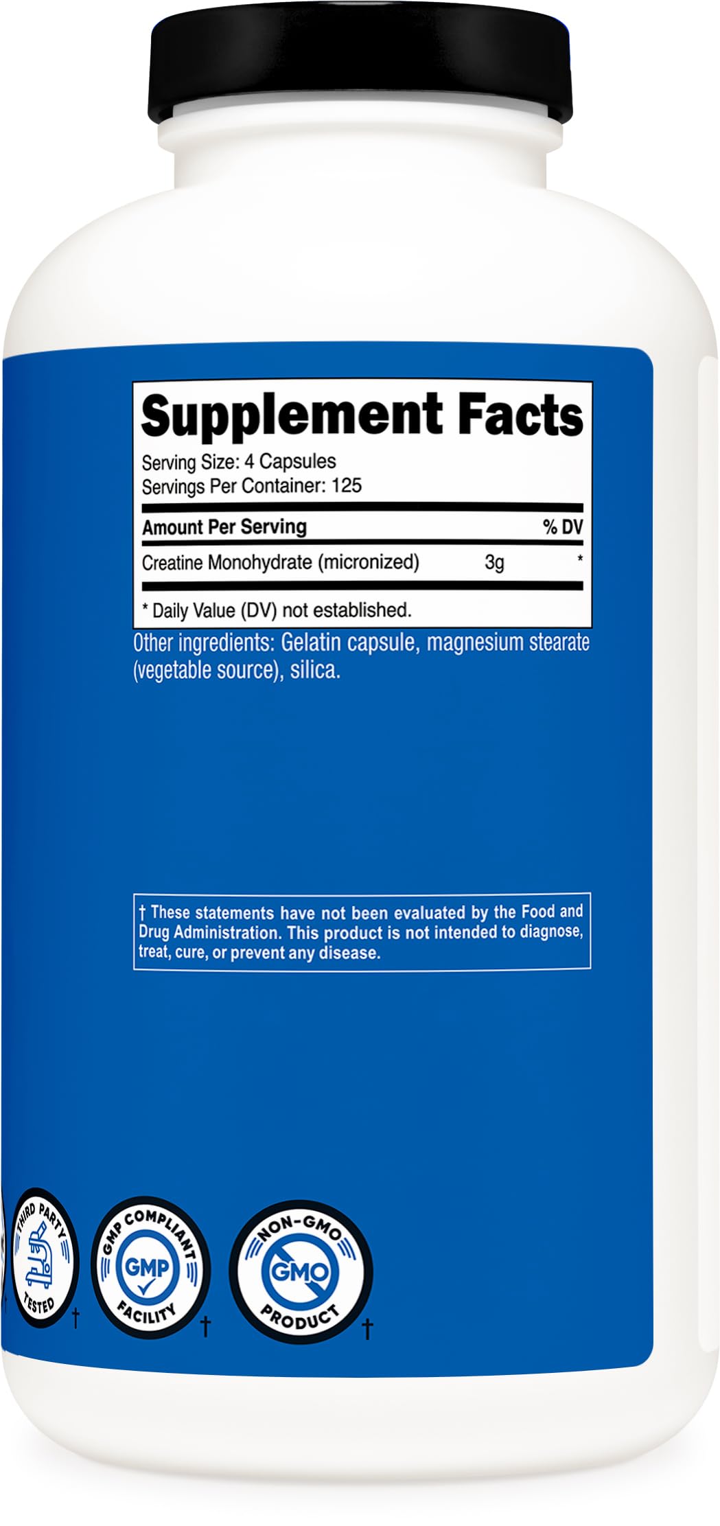 Nutricost Micronized Creatine Monohydrate 3,000mg 500 Capsules, 125 Servings, 750mg of Creatine Monohydrate Per Capsule Nutricost uk supplements