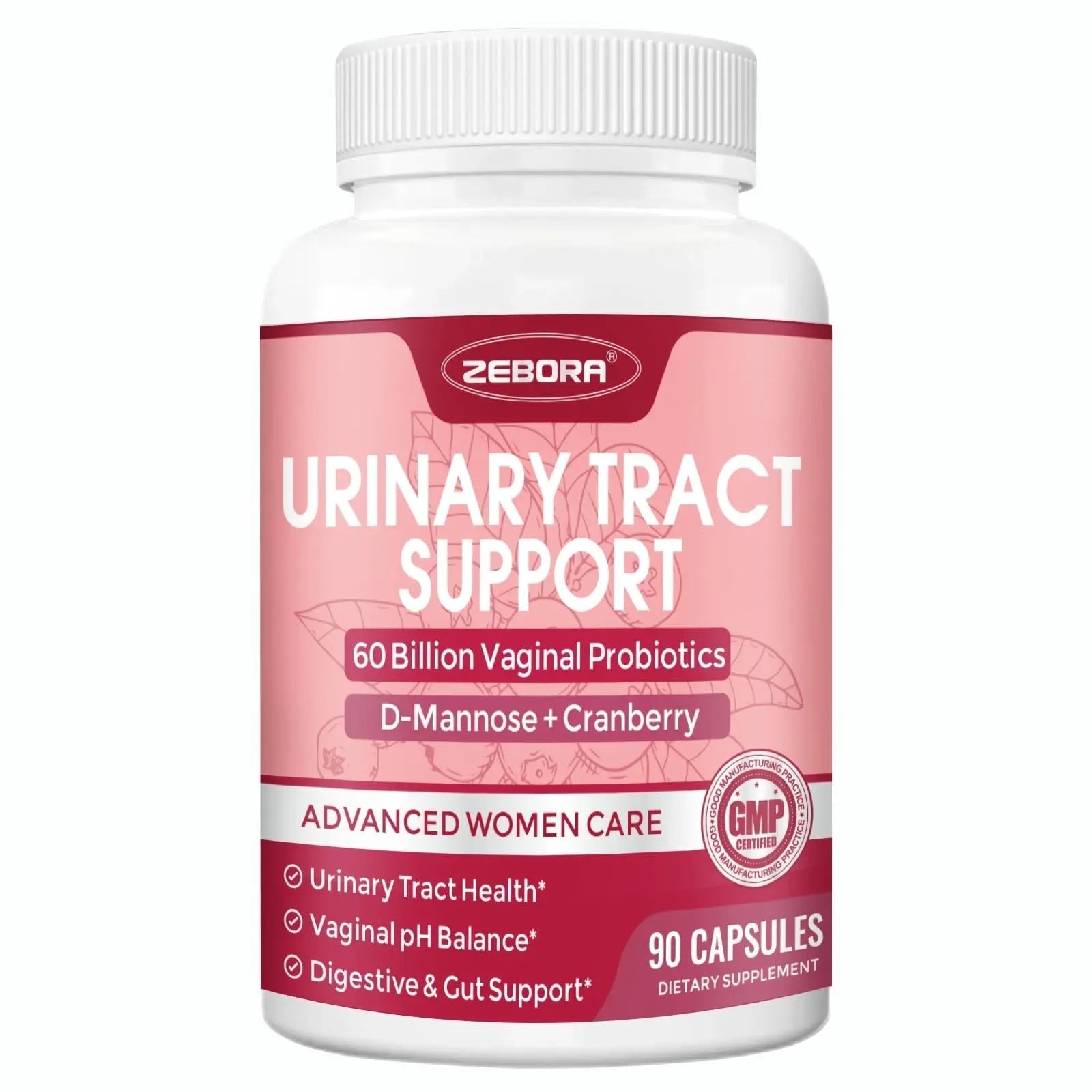 ZEBORA Urinary Tract Health for Women - Vaginal Probiotics for Women Digestive Health and pH Balance - D Mannose Supplements with Cranberry to Cleanse Urinary Tract & Bladder - 90 Capsules ZEBORA uk supplements