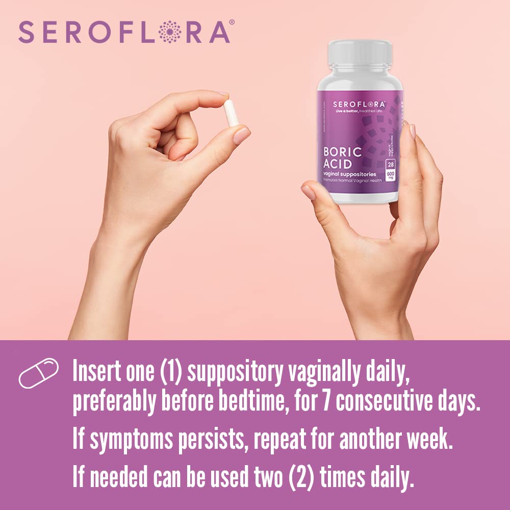 Seroflora Boric Acid Vaginal Suppositories - Promotes Vaginal pH Balance and Odor Control Seroflora uk supplements