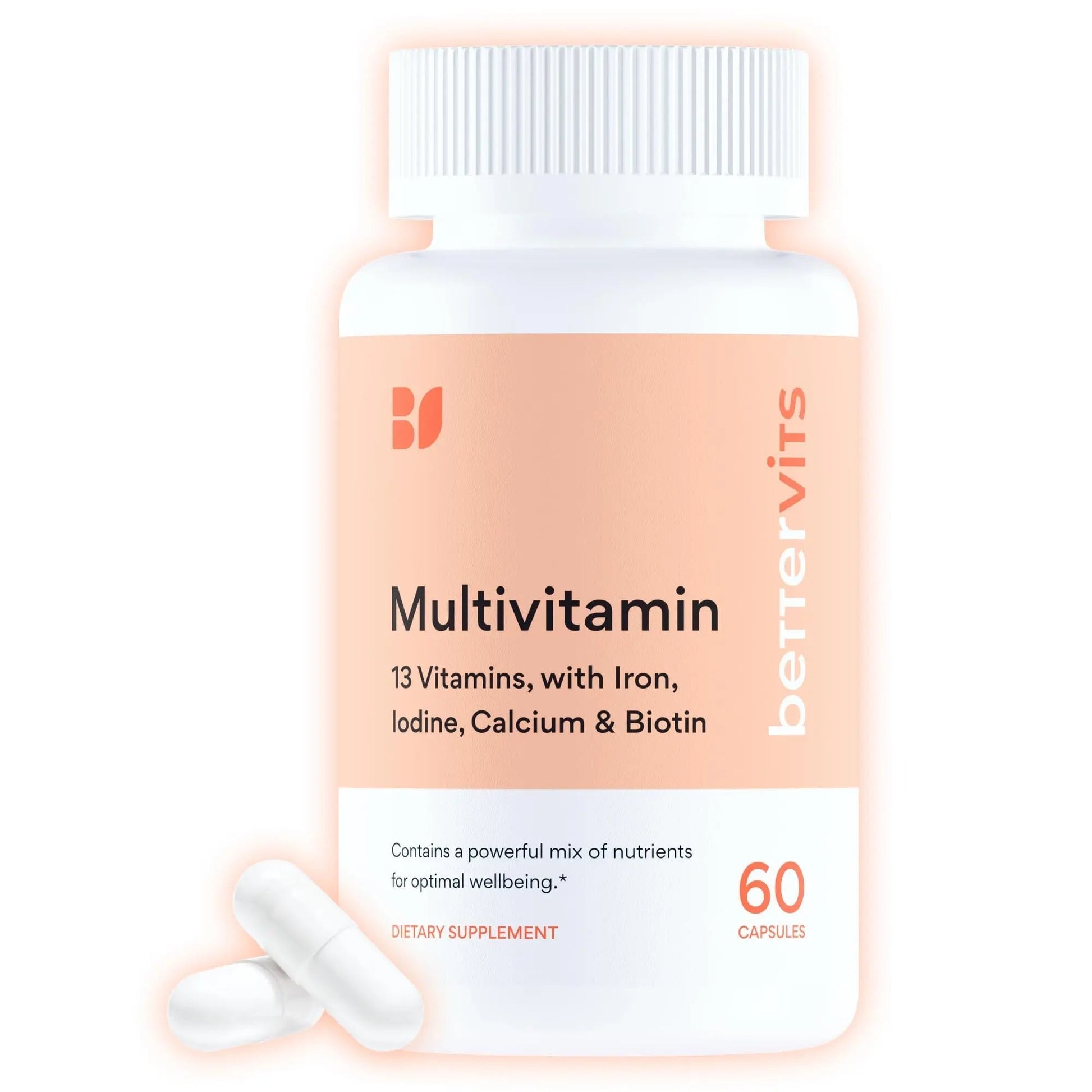 Bettervits Multivitamin for Women & Men | Womens Daily Multivitamin with 13 Essential Vitamins Iron, Iodine, Calcium and Biotin B BETTERVITS uk supplements