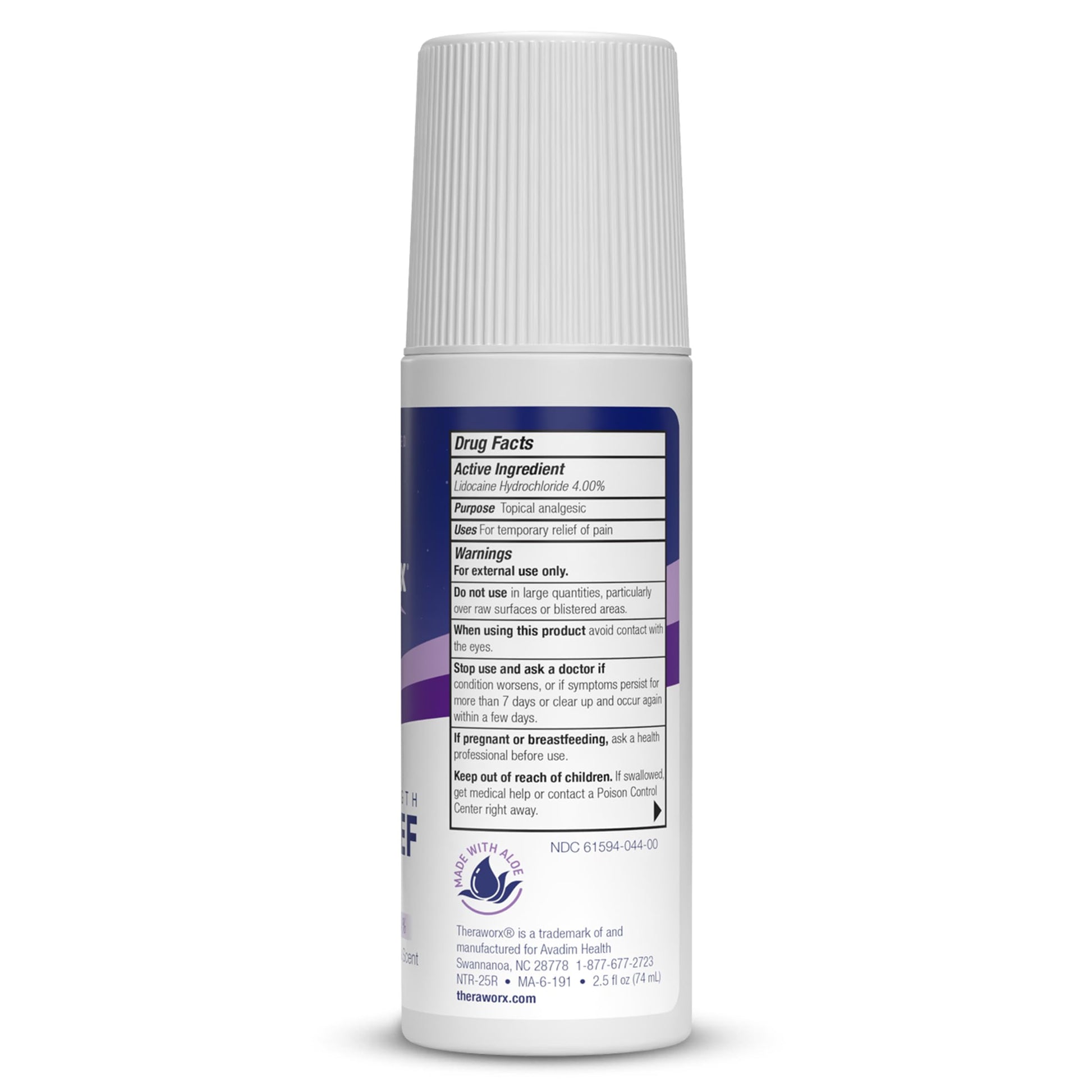 Theraworx Nighttime Maximum Strength Pain Relief Roll-on with Lidocaine – 2.5 oz - 2 Count Theraworx uk supplements