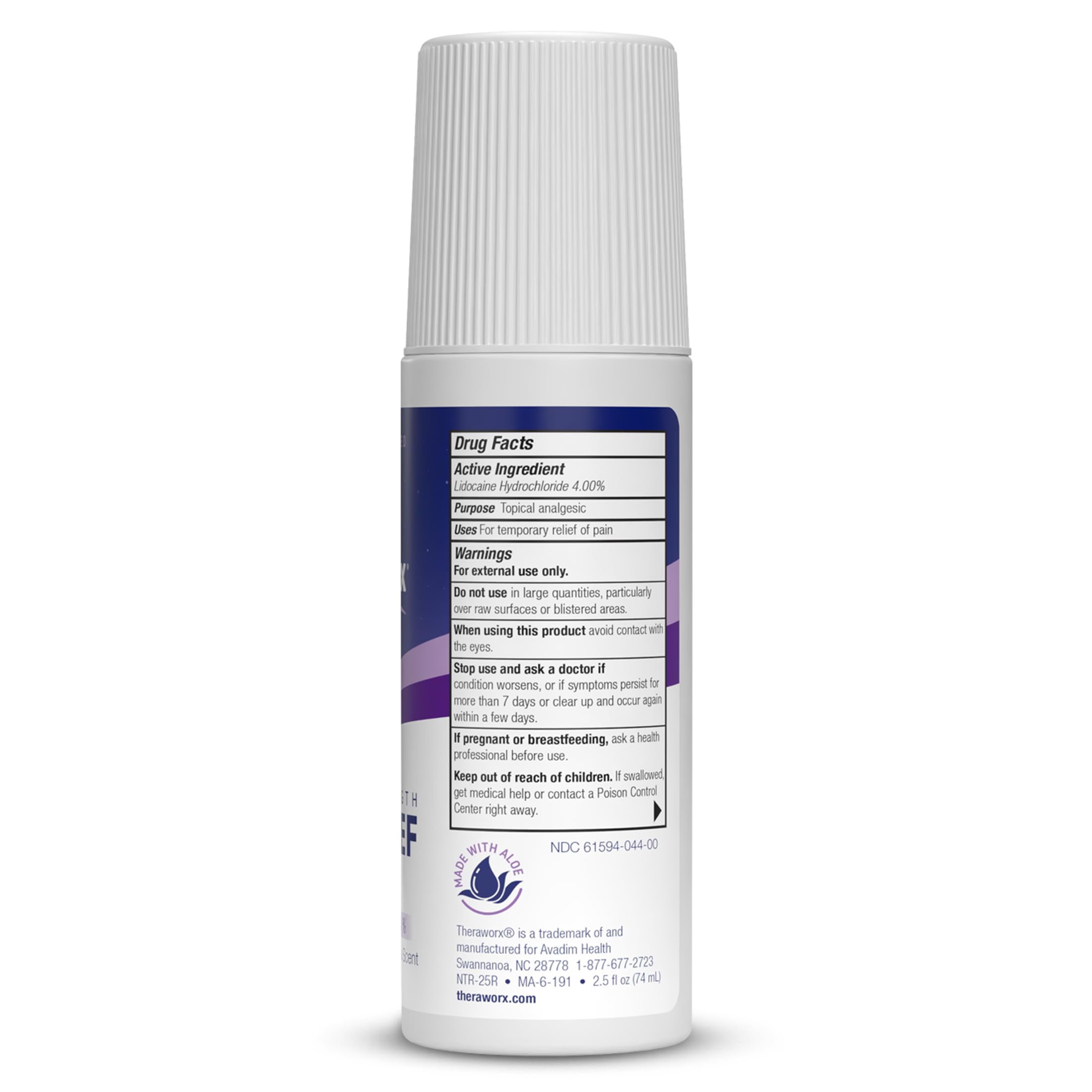 Theraworx Nighttime Maximum Strength Pain Relief Roll-on with Lidocaine – 2.5 oz - 2 Count Theraworx uk supplements