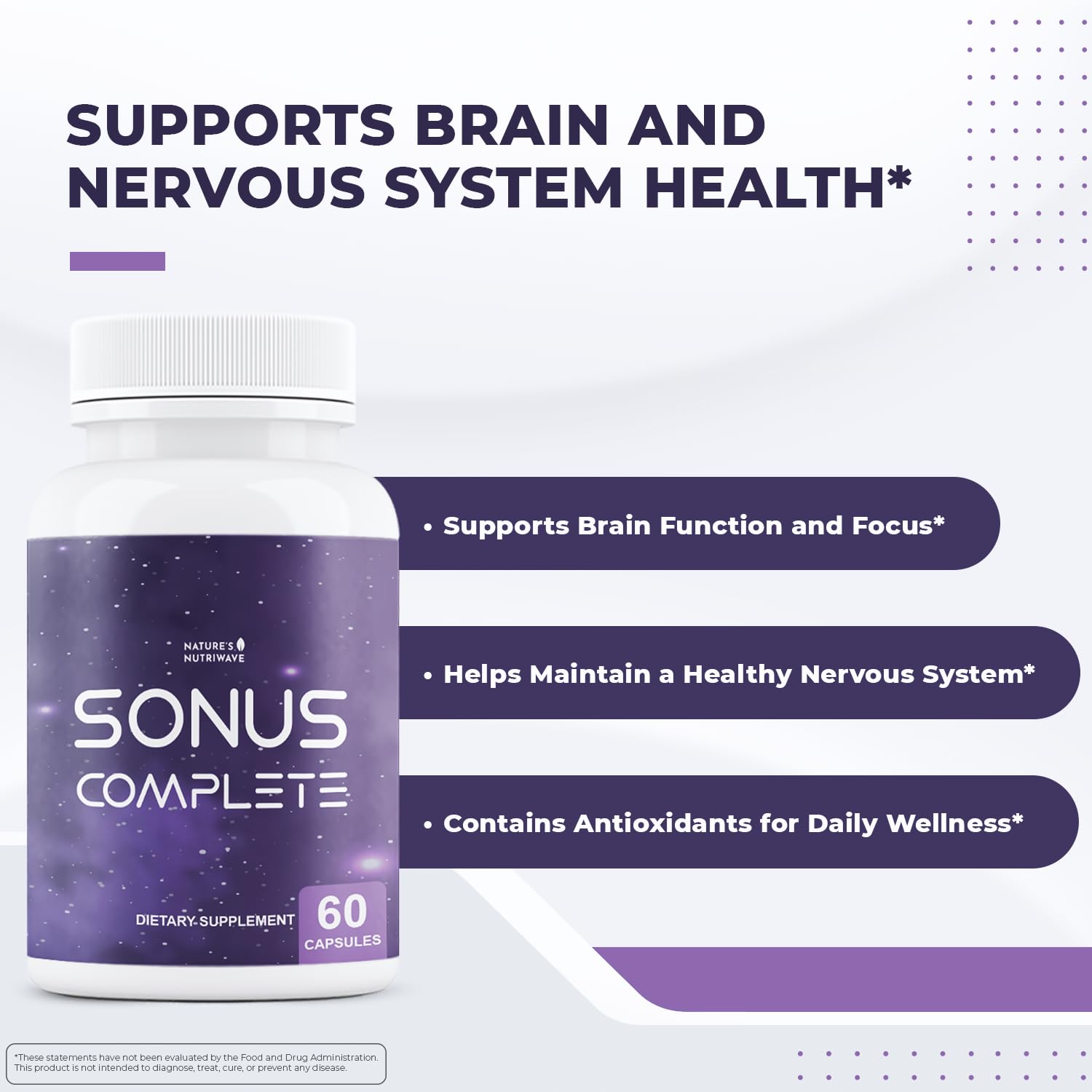 Nature’s NutriWave Sonus Complete – Natural Daily Formula with Vitamin C, B6, B12 & Folic Acid – Non-GMO, Easy to Use, GMP Certified – 60 Capsules, 1 Month Supply Nature’s NutriWave uk supplements