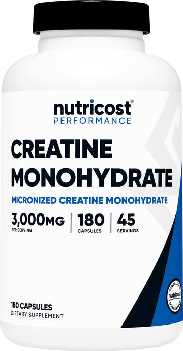 Nutricost Creatine Monohydrate 3,000mg, 180 Capsules (750mg Per Capsule) - Gluten Free, Non-GMO Nutricost uk supplements