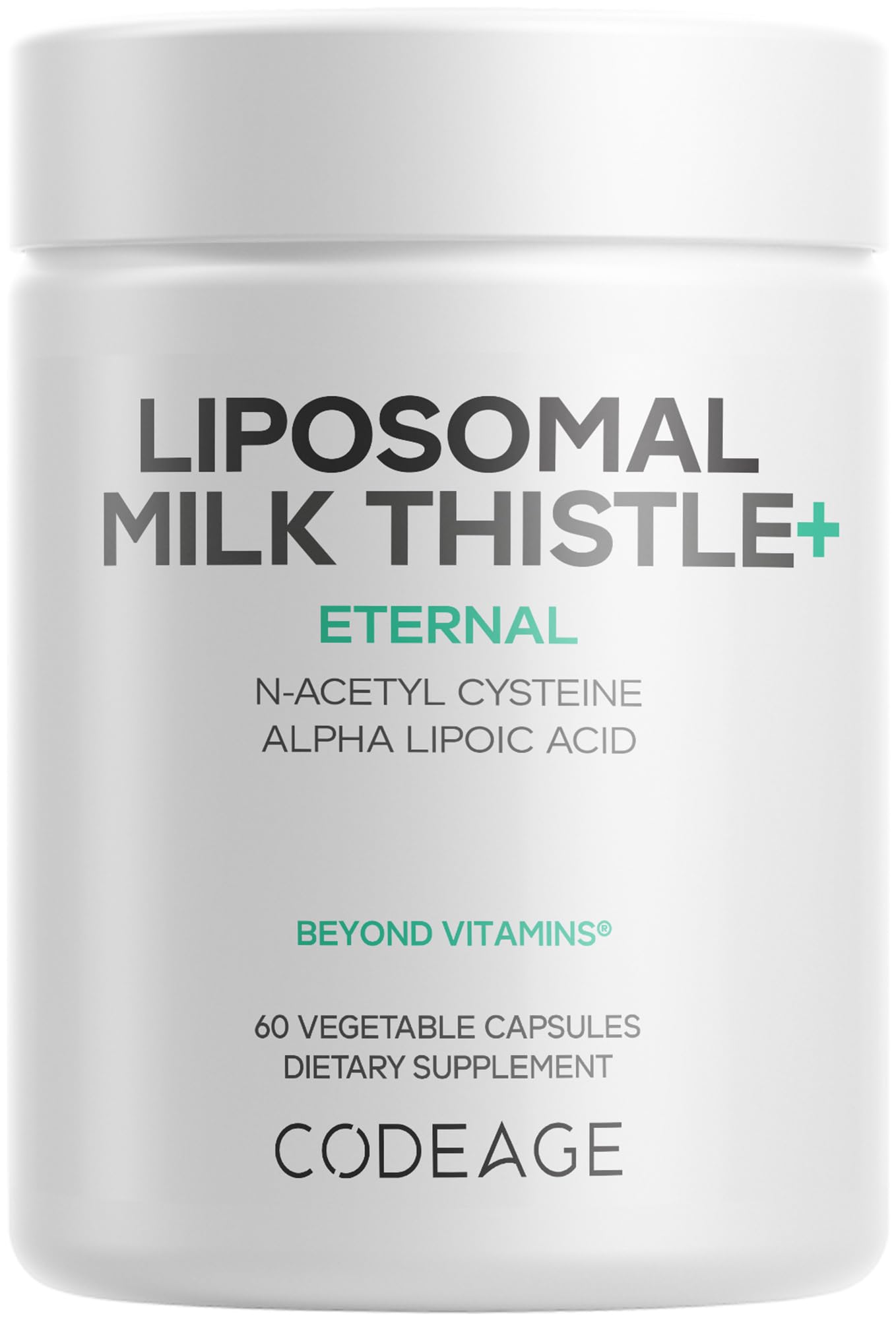 Codeage Liposomal Milk Thistle+ Supplement - Silymarin from Silybum Marianum, NAC, Artichoke Leaf, Dandelion Root, Alpha Lipoic Acid, BioPerine, Liposomal Delivery - Non-GMO - 60 Capsules Codeage uk supplements