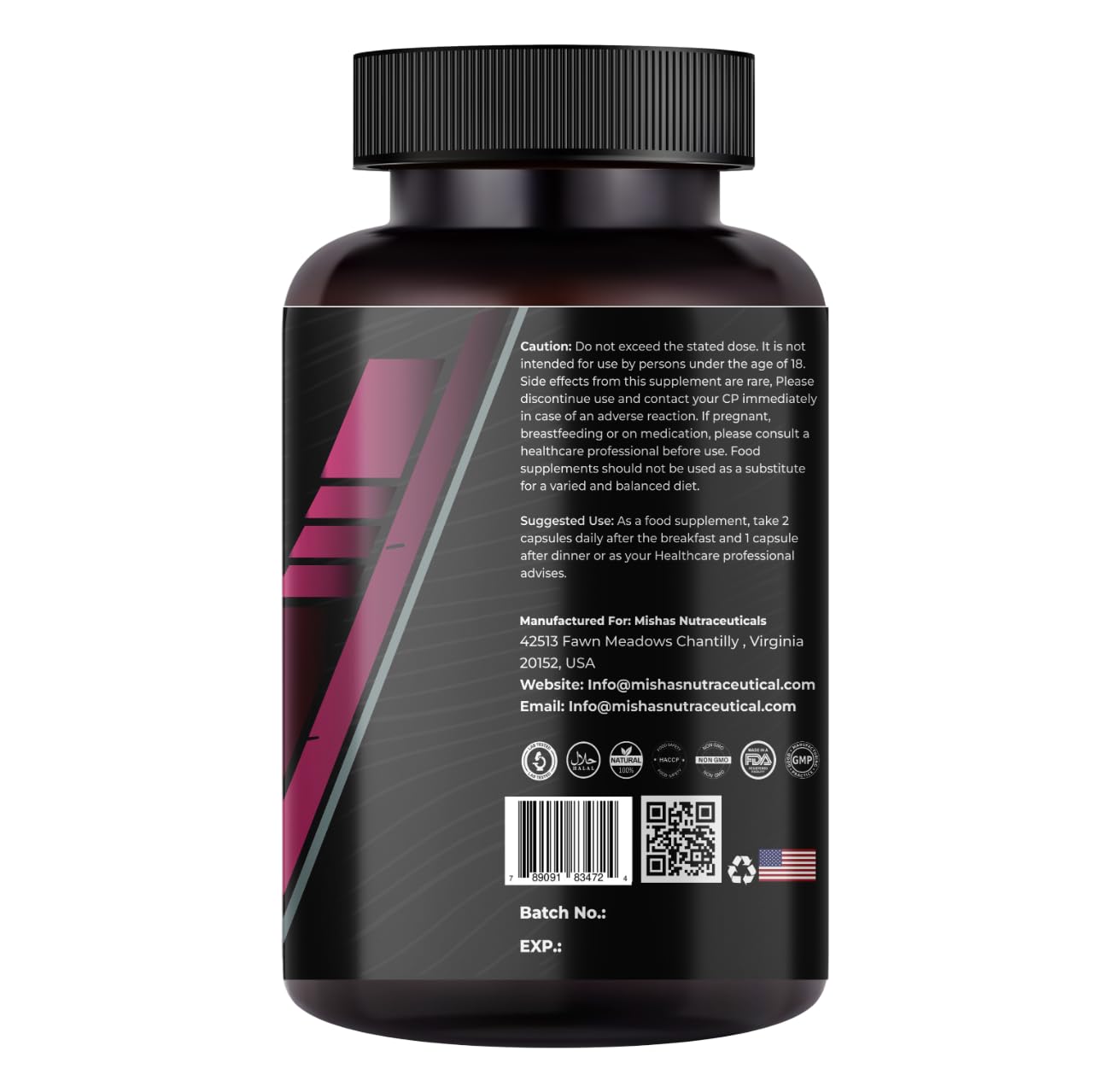 Mishas Nutraceuticals L-Tyrosine with Maca Root, Ashwagandha & Vitamins Complex – Energy, Mental Focus, Stress Relief & Immunity Support – 60 Capsules (30 Servings) Mishas uk supplements