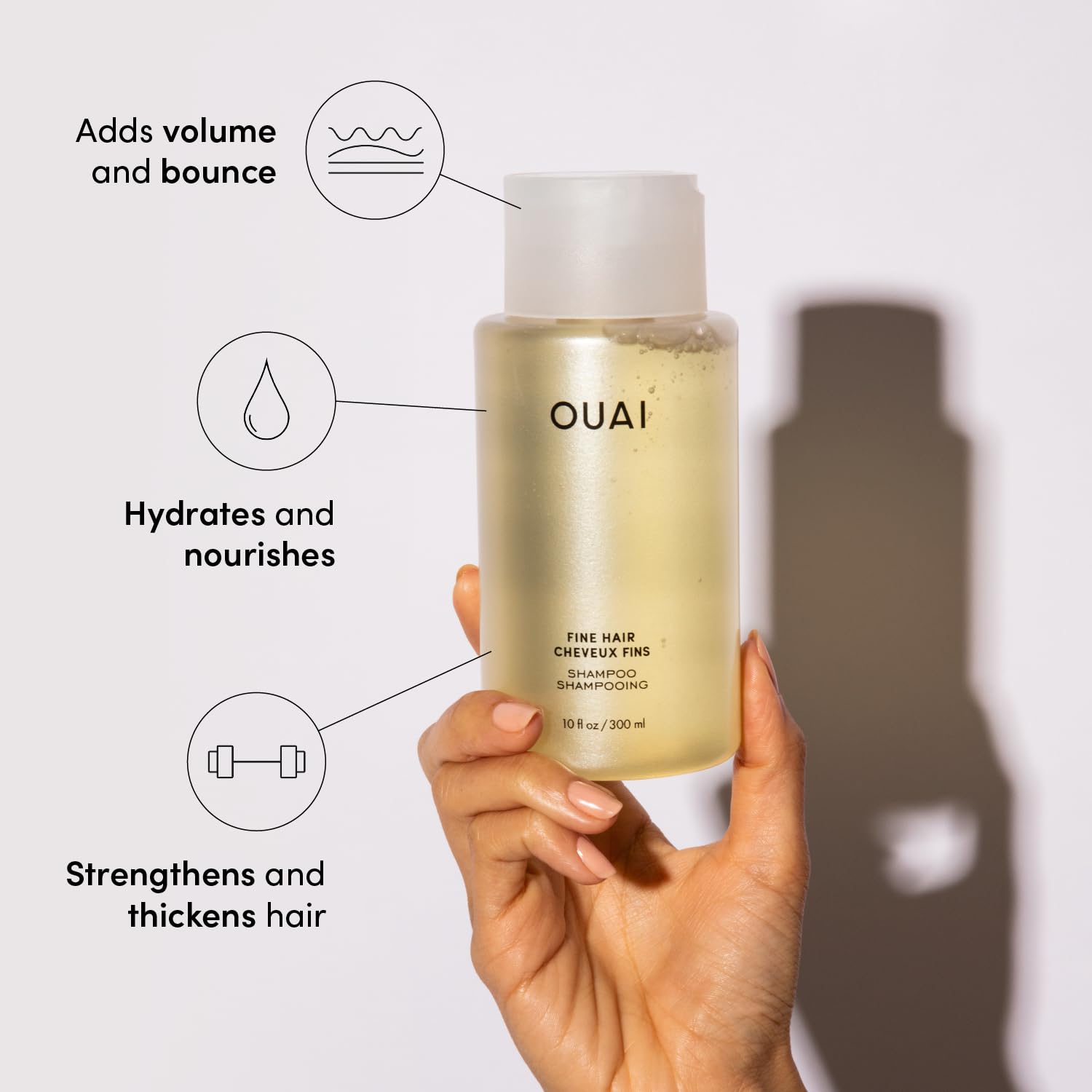 OUAI Fine Shampoo and Conditioner Set - Sulfate Free Shampoo and Conditioner for Women & Men - Made with Keratin, Marshmallow Root, Shea Butter & Avocado Oil - Free of Parabens & Phthalates (10 Fl Oz) OUAI uk supplements