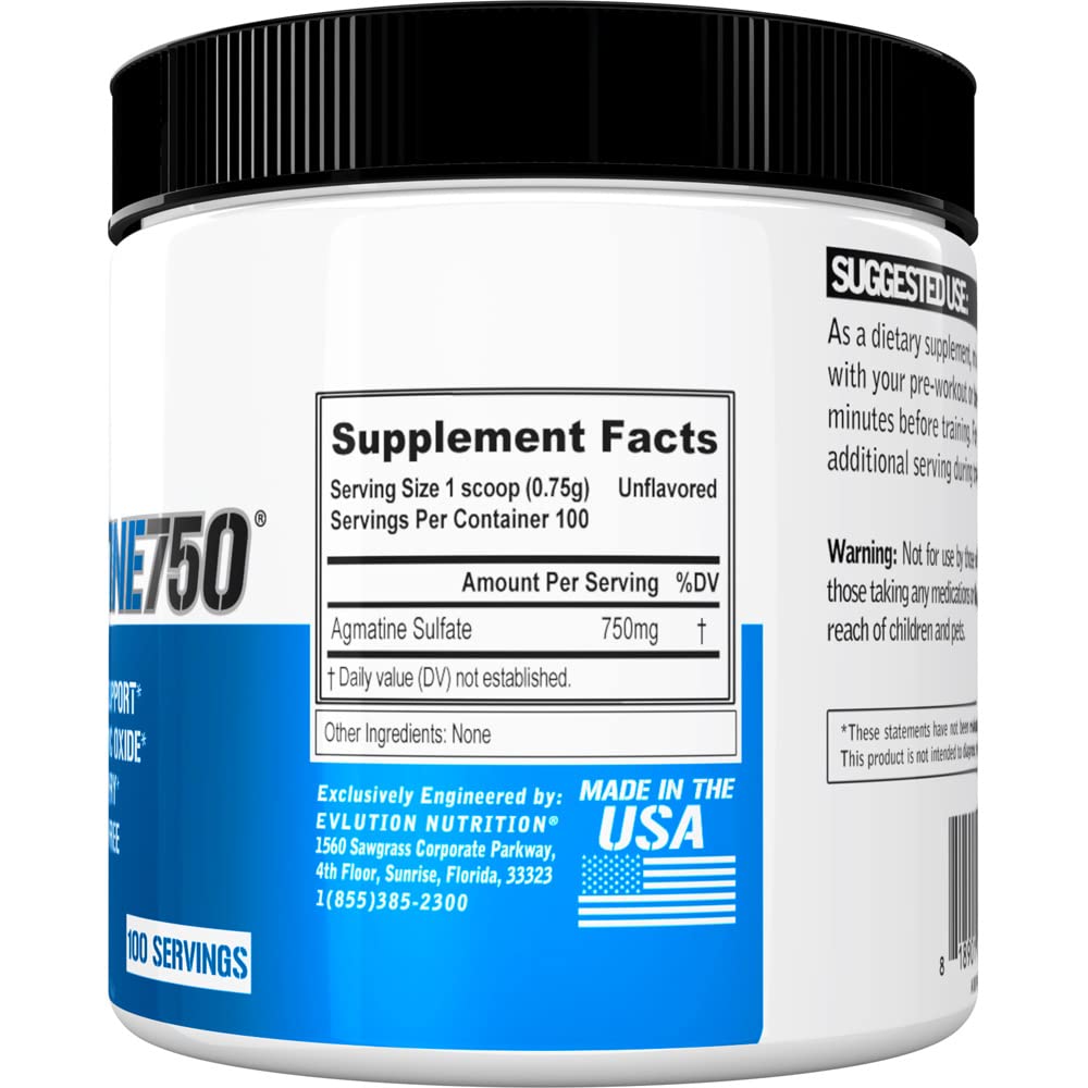 Evlution Agmatine Sulfate Nitric Oxide Powder Nutrition High Strength Agmatine Sulfate Evlution uk supplements