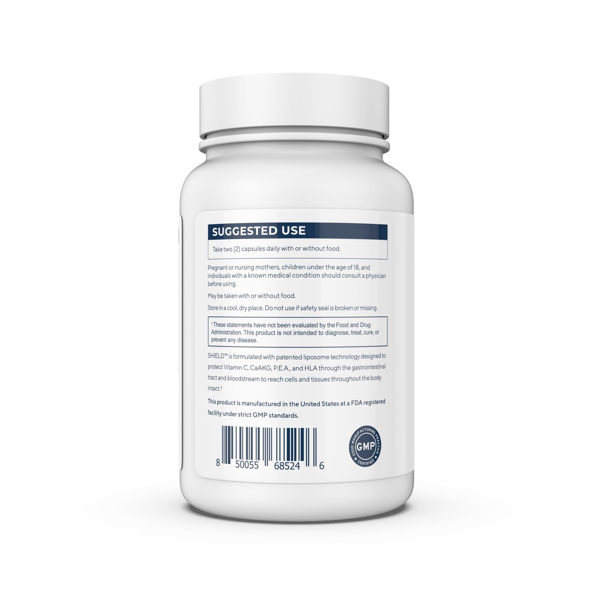 Renue By Science Shield | Liposomal Vitamin C CaAKG P.E.A Hyaluronic Acid Supplement | 120 Capsules with Vitamin C (500mg) CA AKG (150mg) Palmitoylethanolamide (75mg) HLA (75mg) | Made in The USA Renue By Science uk supplements