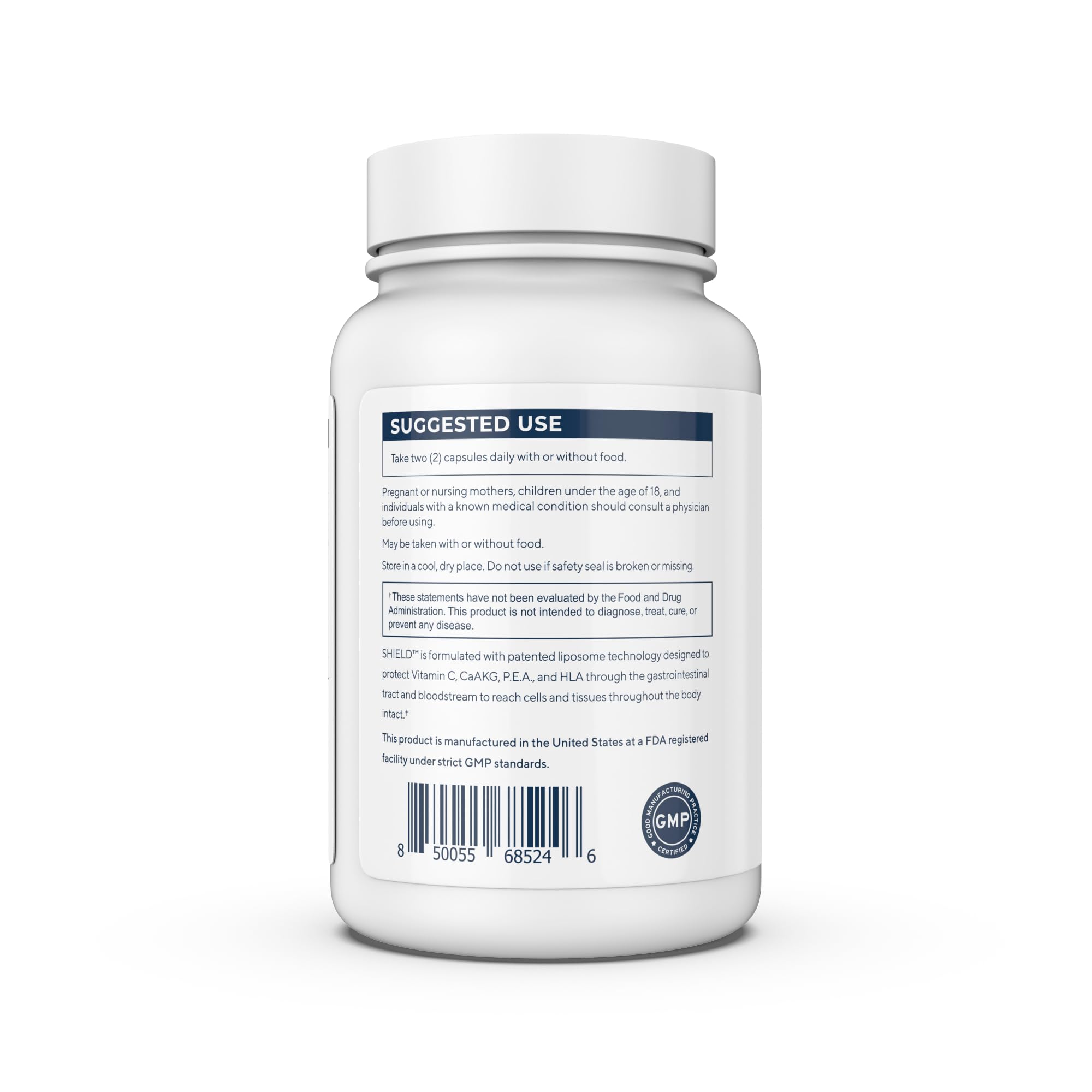 Renue By Science Shield | Liposomal Vitamin C CaAKG P.E.A Hyaluronic Acid Supplement | 120 Capsules with Vitamin C (500mg) CA AKG (150mg) Palmitoylethanolamide (75mg) HLA (75mg) | Made in The USA Renue By Science uk supplements
