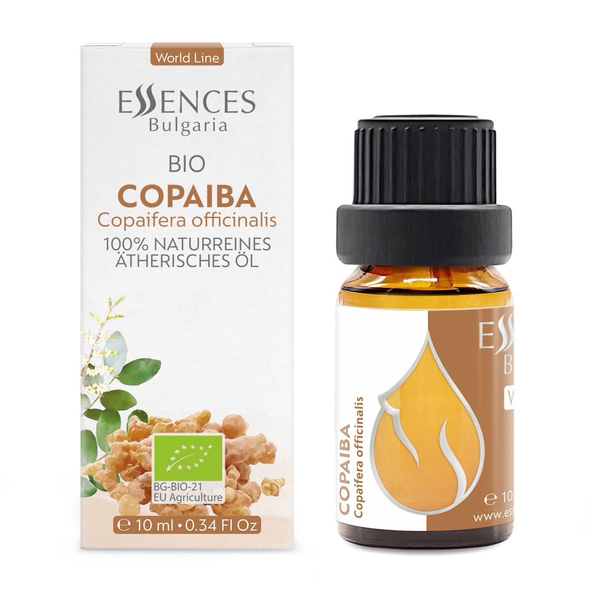 Essences Bulgaria Organic Copaiba Essential Oil 0.34 Fl Oz 10ml Copaifera officinalis - 100% Pure Natural Essences Bulgaria uk supplements