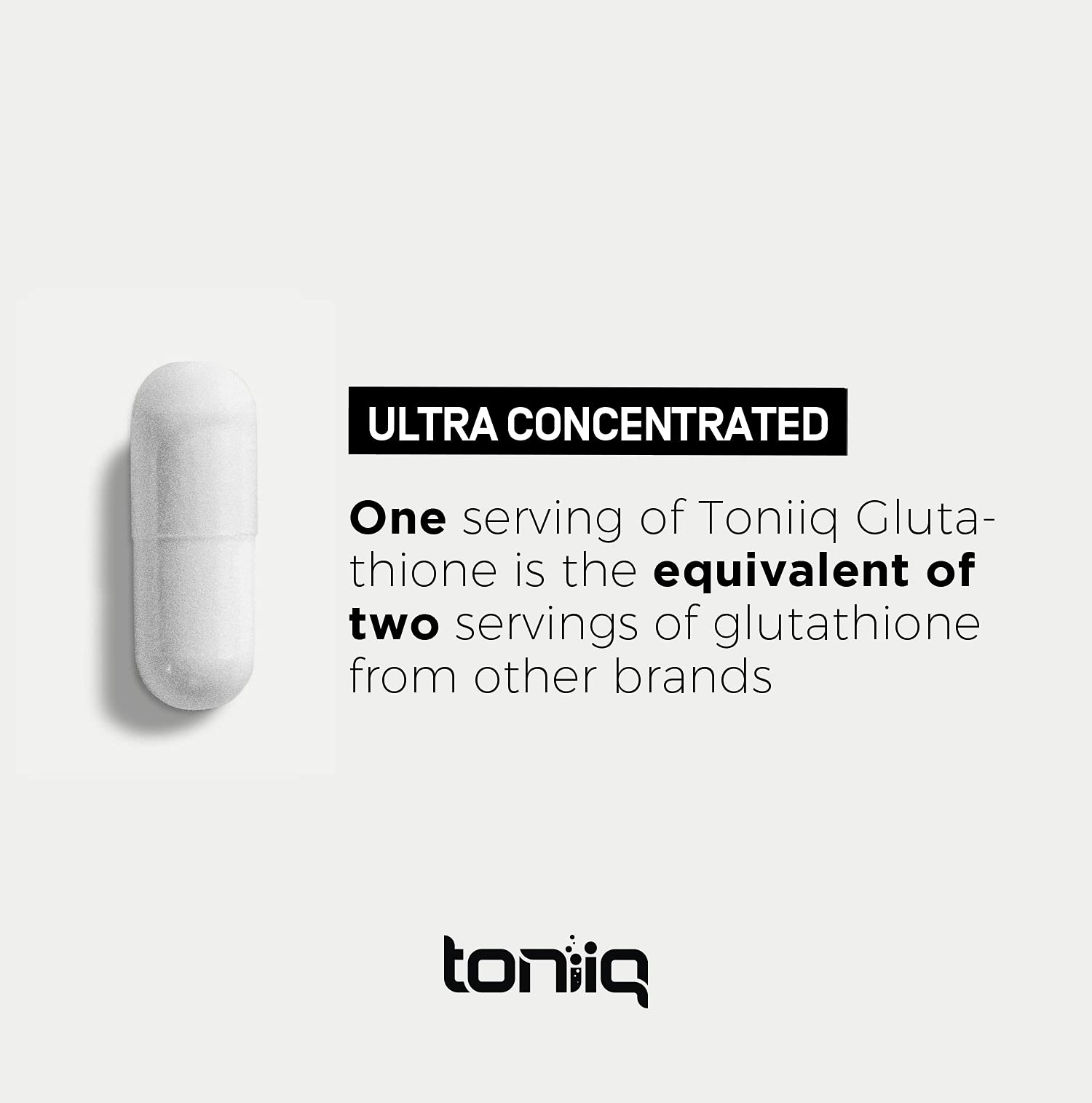 Toniiq Ultra High Strength Glutathione Capsules - 1000mg Concentrated Formula - 98%+ Highly Purified and Bioavailable - Non-GMO Fermentation - 120 Capsules Reduced Glutathione Supplement Toniiq uk supplements