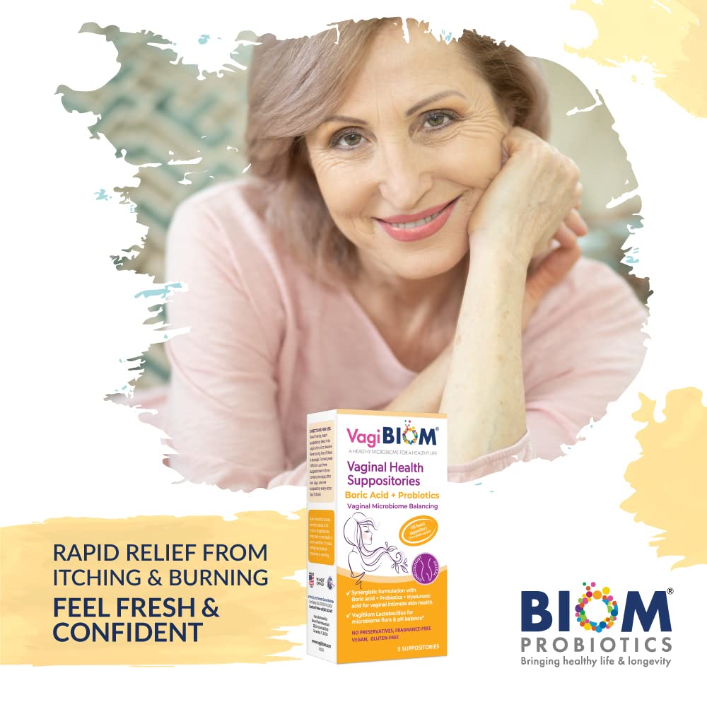 VagiBiom Boric Acid Suppositories with Lactobacillus: Microbiome Flora Balance; Balance and Nourishes VagiBiom uk supplements