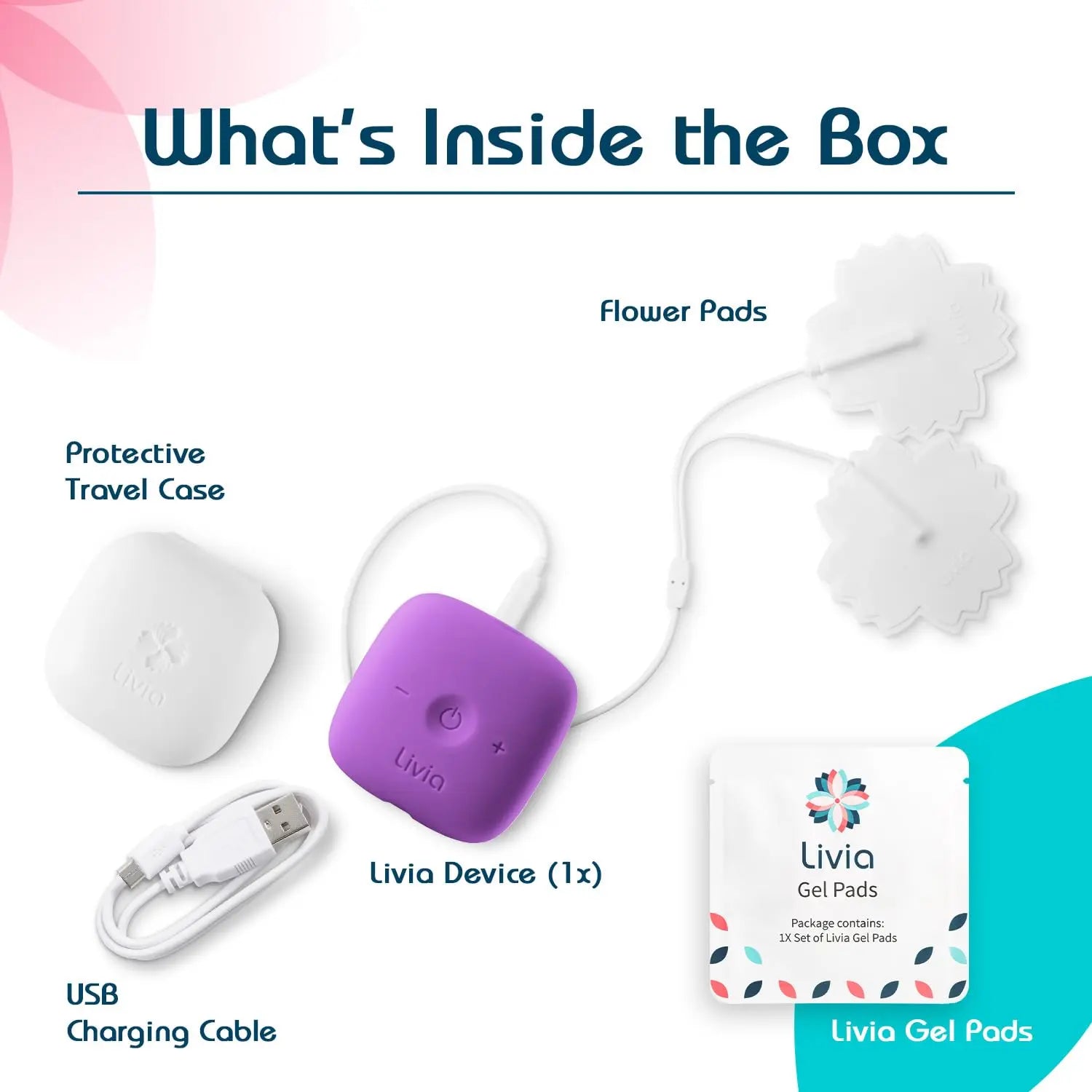 Livia Menstrual Pain Relief Device, Purple – Off-Switch for Period Pain – Portable & Discreet – Rechargeable, Up to 8 Hours Battery – Complete Kit with Stick-On Pads – The Go-to Travel Partner Livia uk supplements