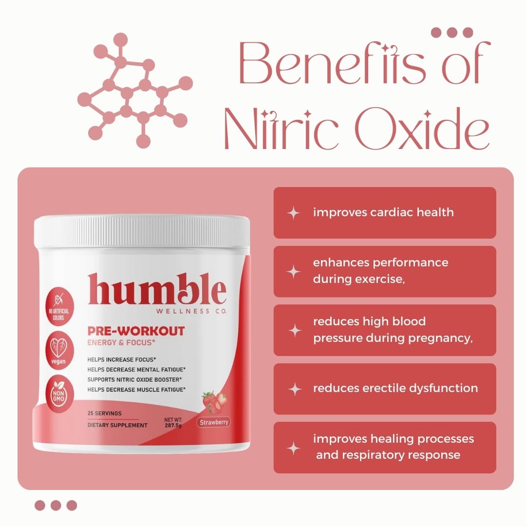 Humble Wellness Pre-Workout: Increase Focus, Decrease Mental Fatigue, Supports Nitric Humble Wellness uk supplements