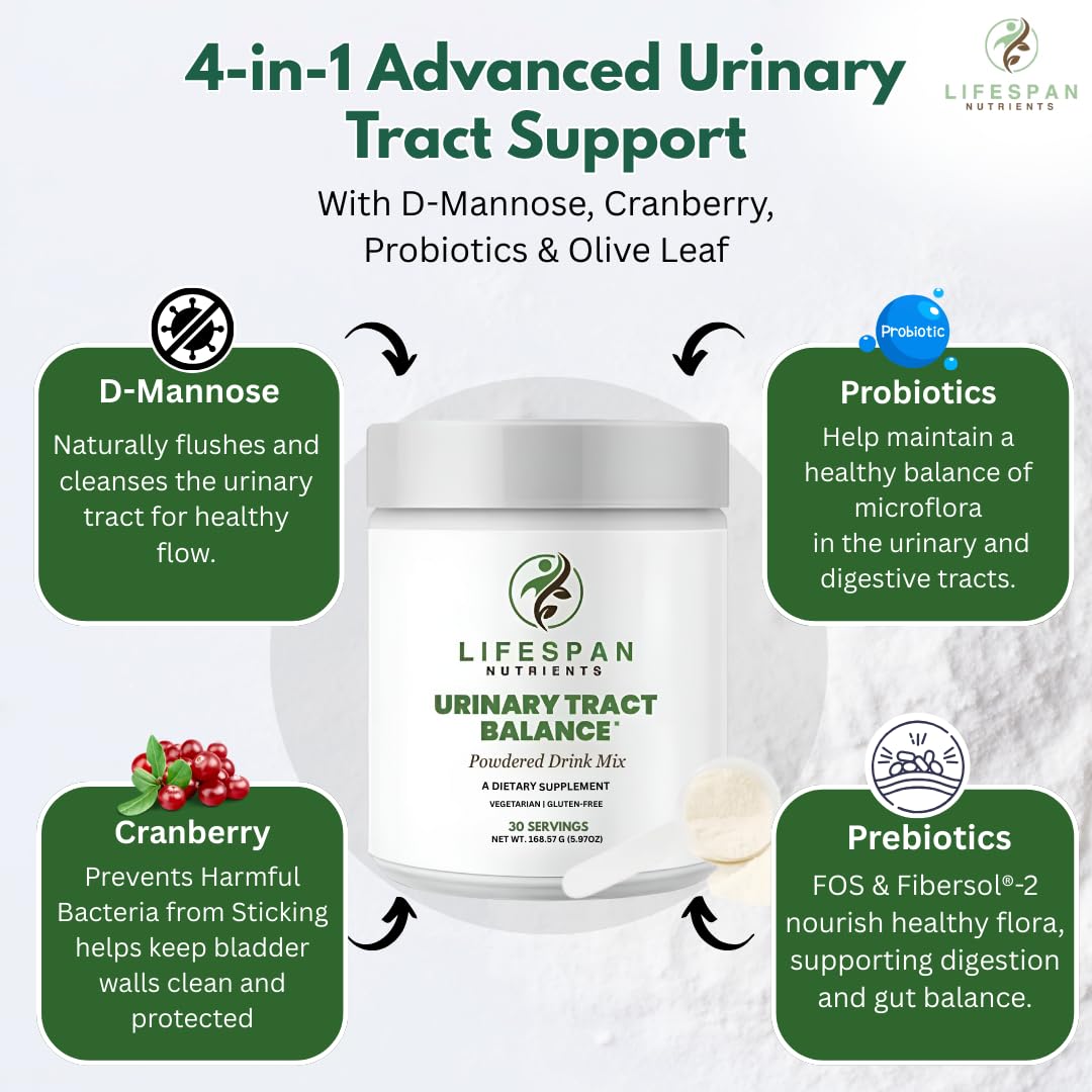LifeSpan Nutrients D Mannose with Cranberry and Probiotics Powder Supports Urinary Tract and Bladder Health Easy Mix Drink Vegan Gluten Free 30 Servings LifeSpan Nutrients uk supplements
