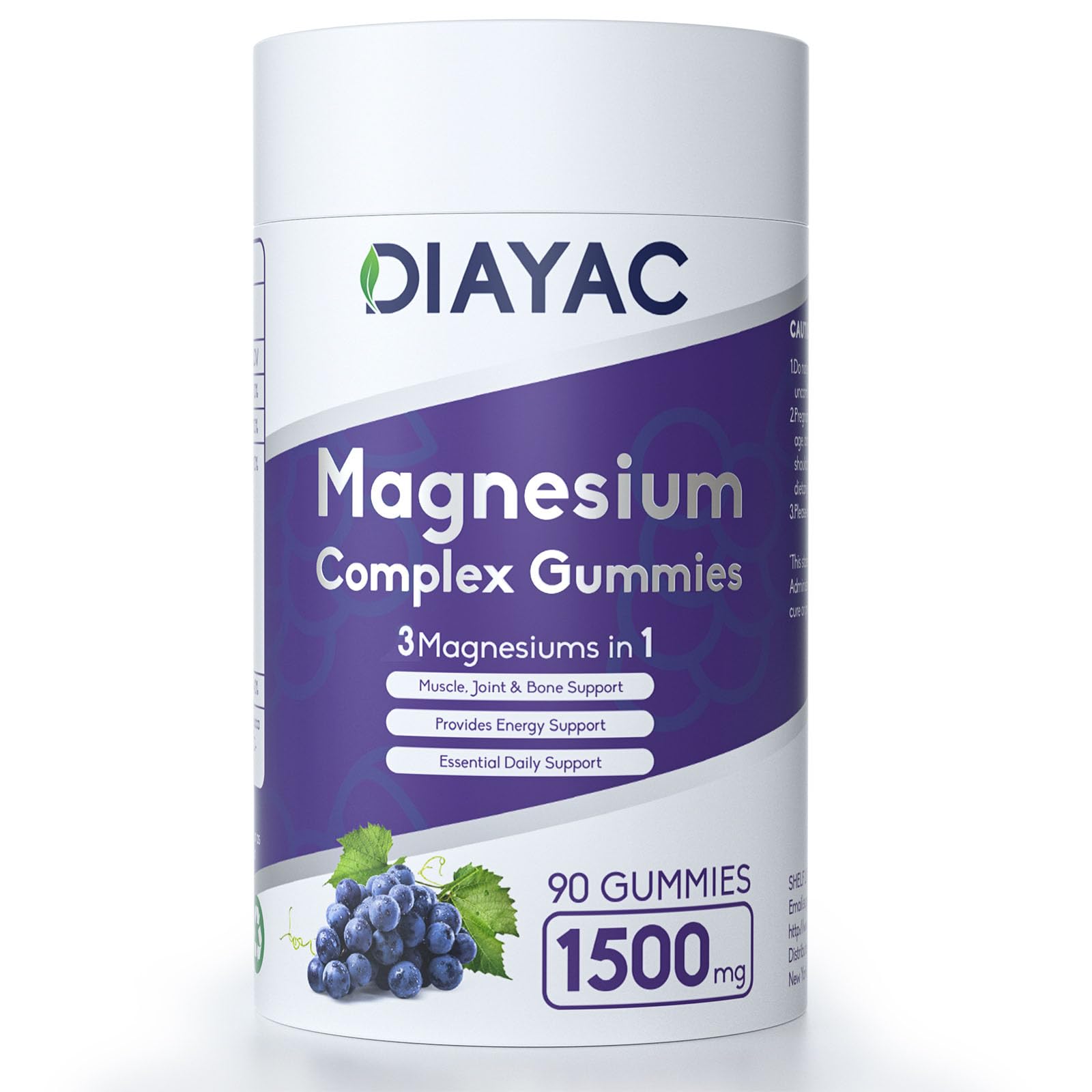 Magnesium Complex Gummies, Individually Packaged Magnesium Supplement, Magnesium Chelate, Bisglycinate, Malate, Citrate, Taurate Chewable for Women & Men,Sleep&Muscle&Nerve Health, Vegan 90 Counts DIAYAC uk supplements