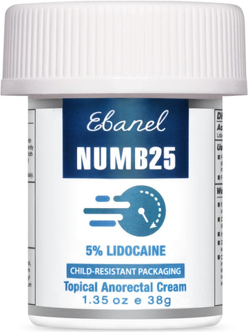Ebanel 5% Lidocaine Numbing Cream, Pain Relief Burn Itch Numb Cream, Maximum Strength Numb25 Topical Anesthetic with Allantoin, Vitamin E for Local and Anorectal Uses, Hemorrhoid Treatment, 1.35 Oz Aus Healthcare uk supplements