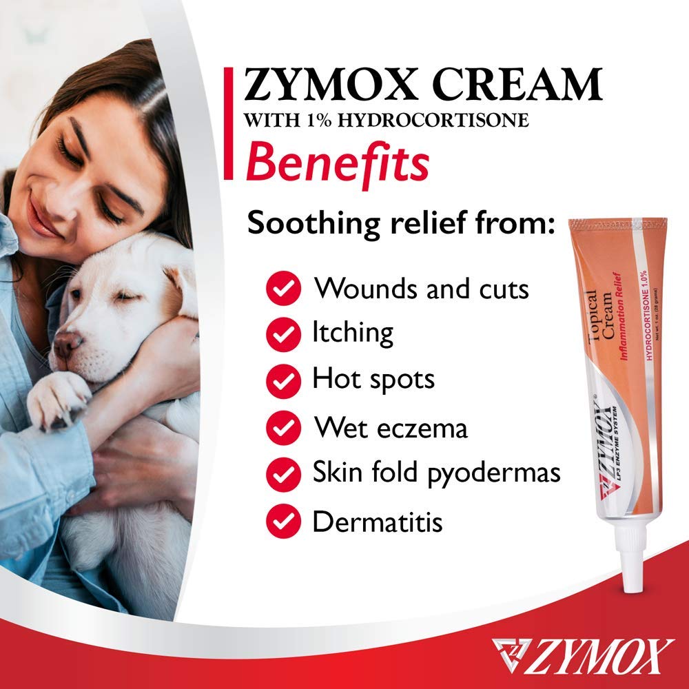 Zymox Veterinarian Strength Topical Cream with 1% Hydrocortisone for Dogs and Cats, 1oz Zymox uk supplements