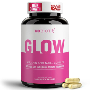 GOBIOTIX Hair Skin and Nails Vitamin Supplement - 10000mcg Biotin Pills with Hyaluronic Acid, Folate, Iron, Magnesium, and Zinc GOBIOTIX uk supplements