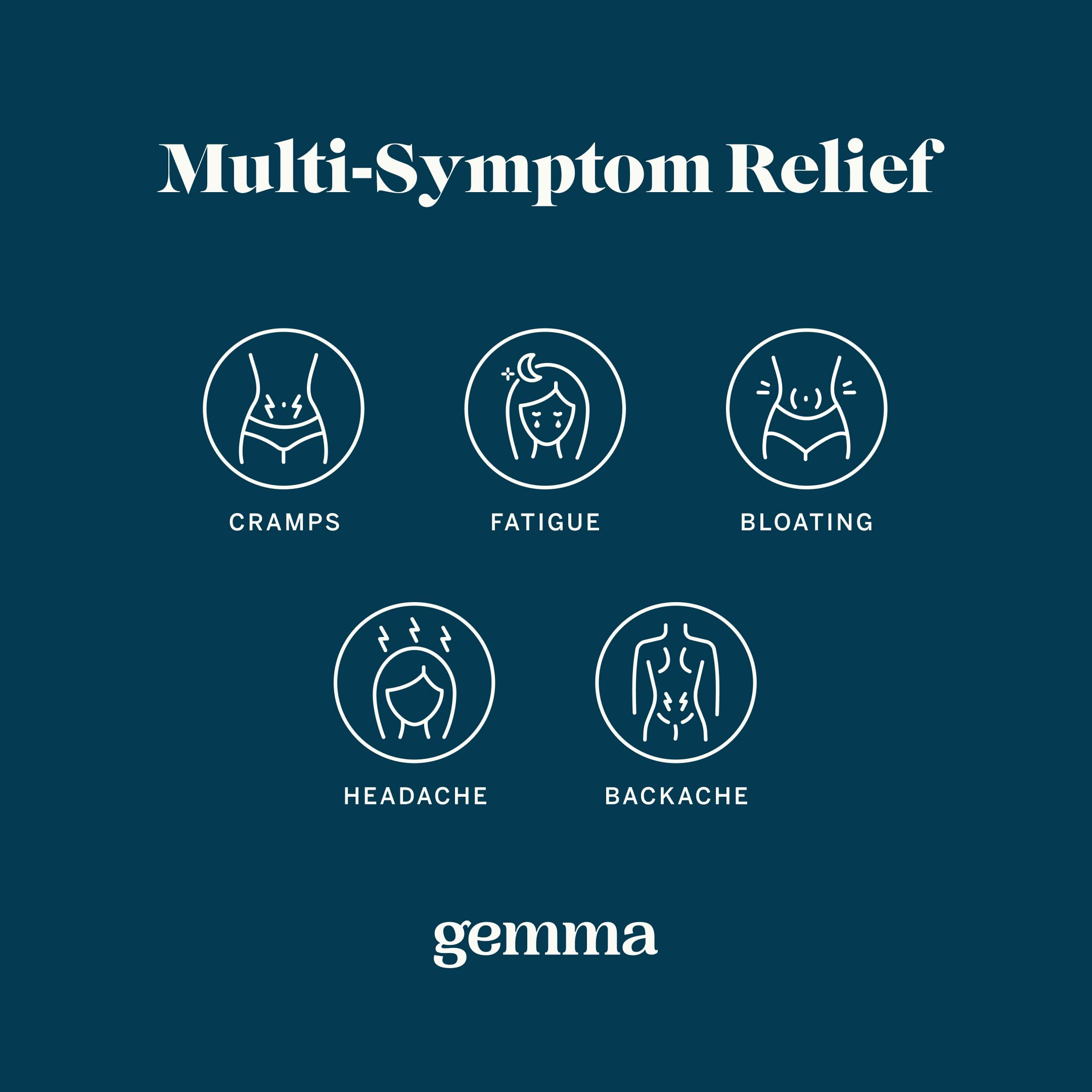 Gemma Cut The Cramp - Fast Menstrual Cramp & Period Pain Relief - Multi-Symptom Formula Treats Menstrual Cramps, Fatigue, Bloating, Headache in 15 Minutes Gemma uk supplements