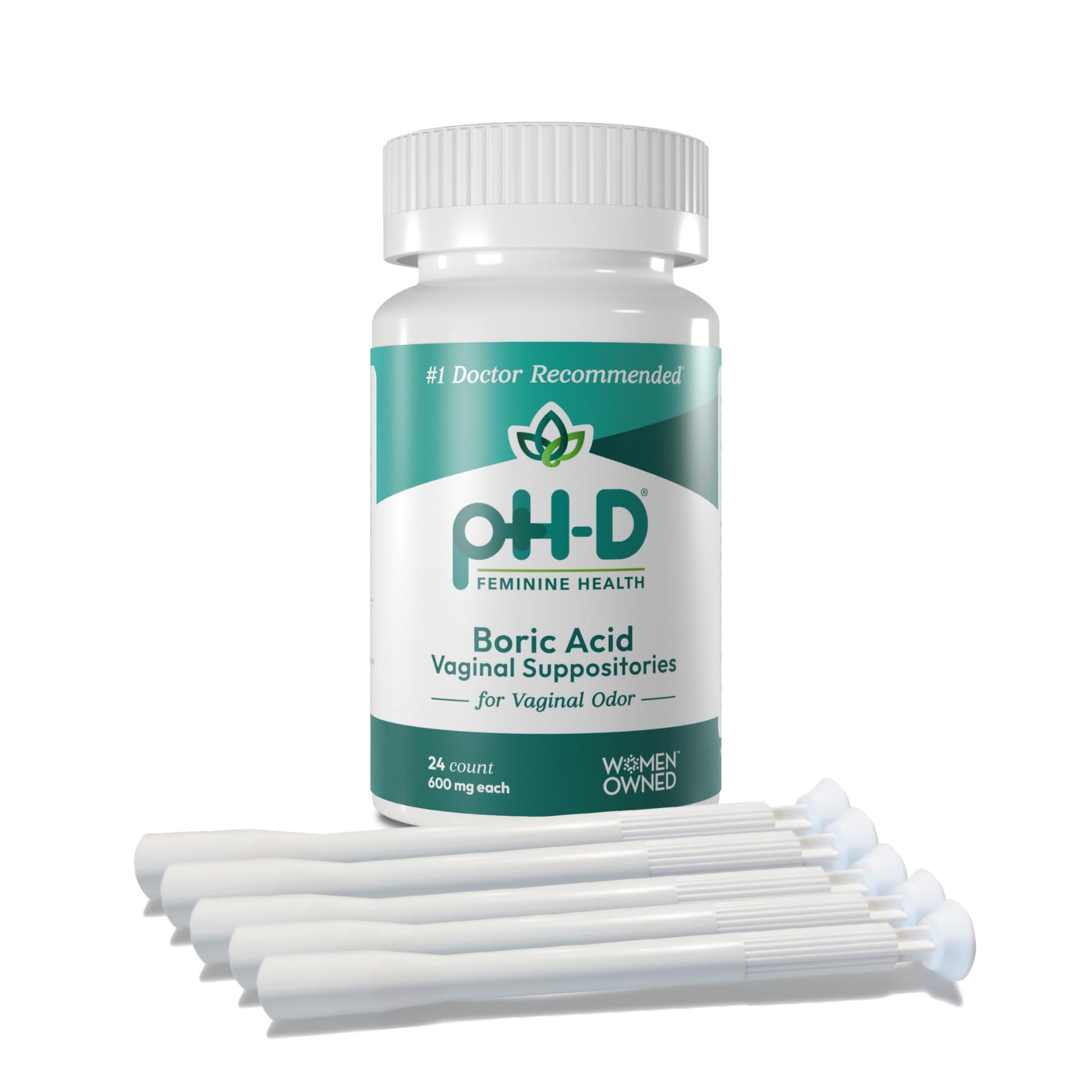 pH-D Feminine Health Support - Boric Acid Starter Bundle - pH-D Boric Acid Vaginal Suppositories 24 Count and 5 Vaginal Suppository Applicators pH-D Feminine Health Support uk supplements