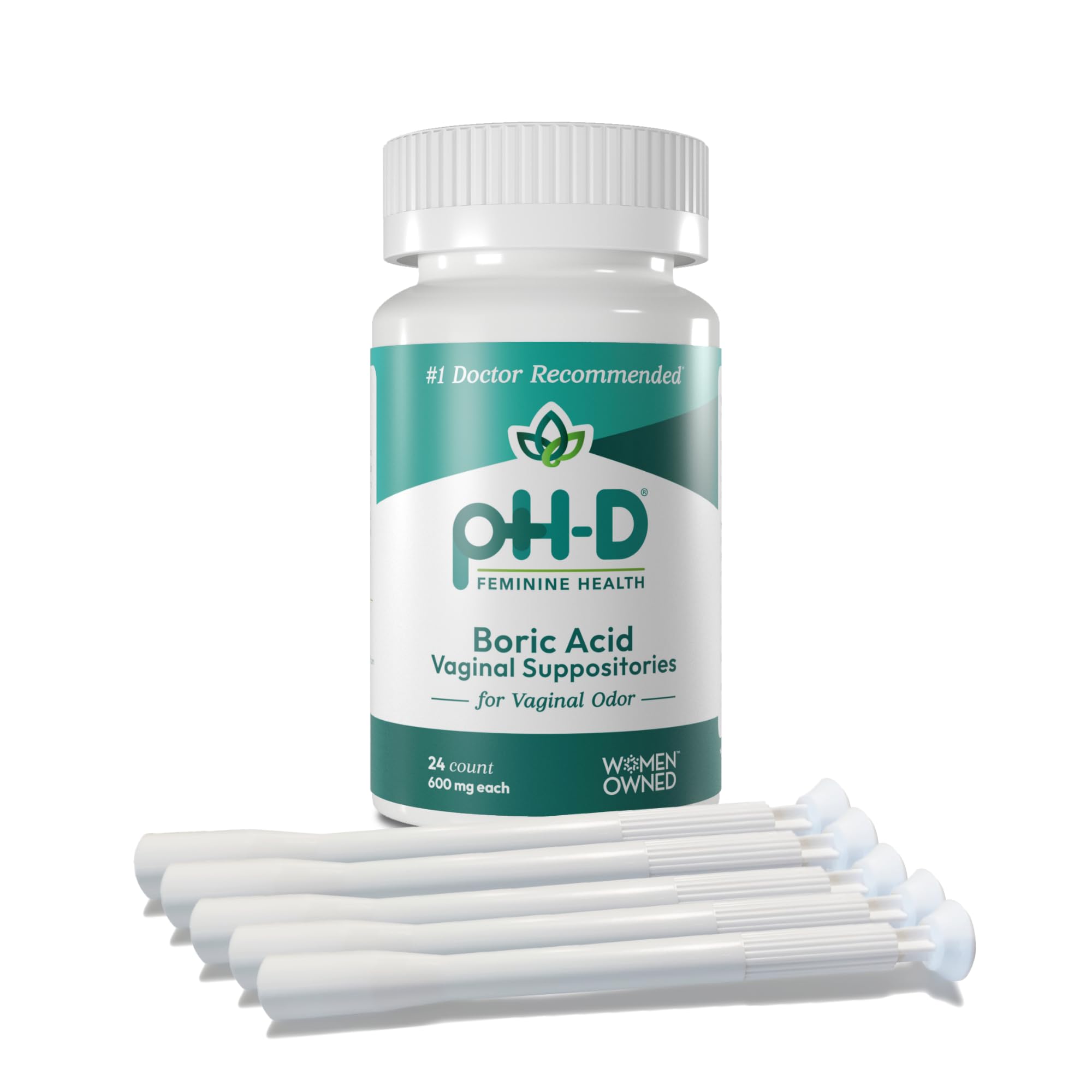 pH-D Feminine Health Support - Boric Acid Starter Bundle - pH-D Boric Acid Vaginal Suppositories 24 Count and 5 Vaginal Suppository Applicators pH-D Feminine Health Support uk supplements