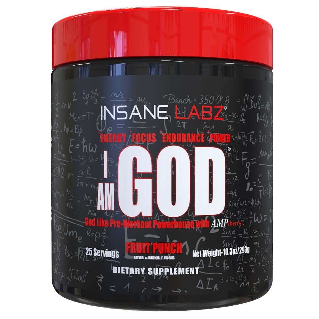 Insane Labz I am God Pre Workout, High Stim Pre Workout Powder Loaded with Creatine Insane Labz uk supplements