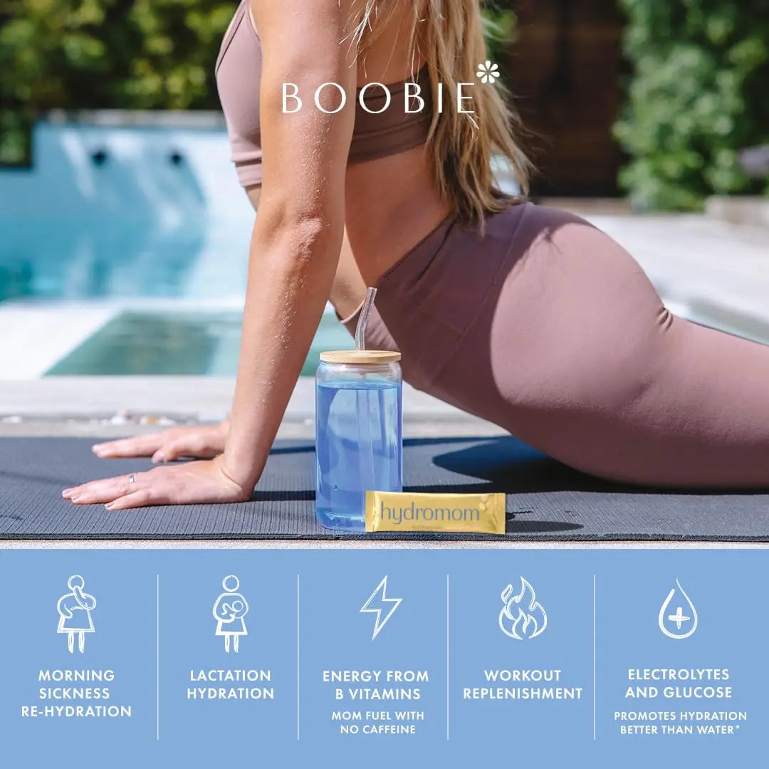 Boobie Hydromom Superfood Electrolyte Drink Mix, Blue Raspberry Lemonade | Refreshing Energy & Hydration Boost for Mamas | On-The-Go & Travel Essentials for Pregnancy, Boobie Brands uk supplements