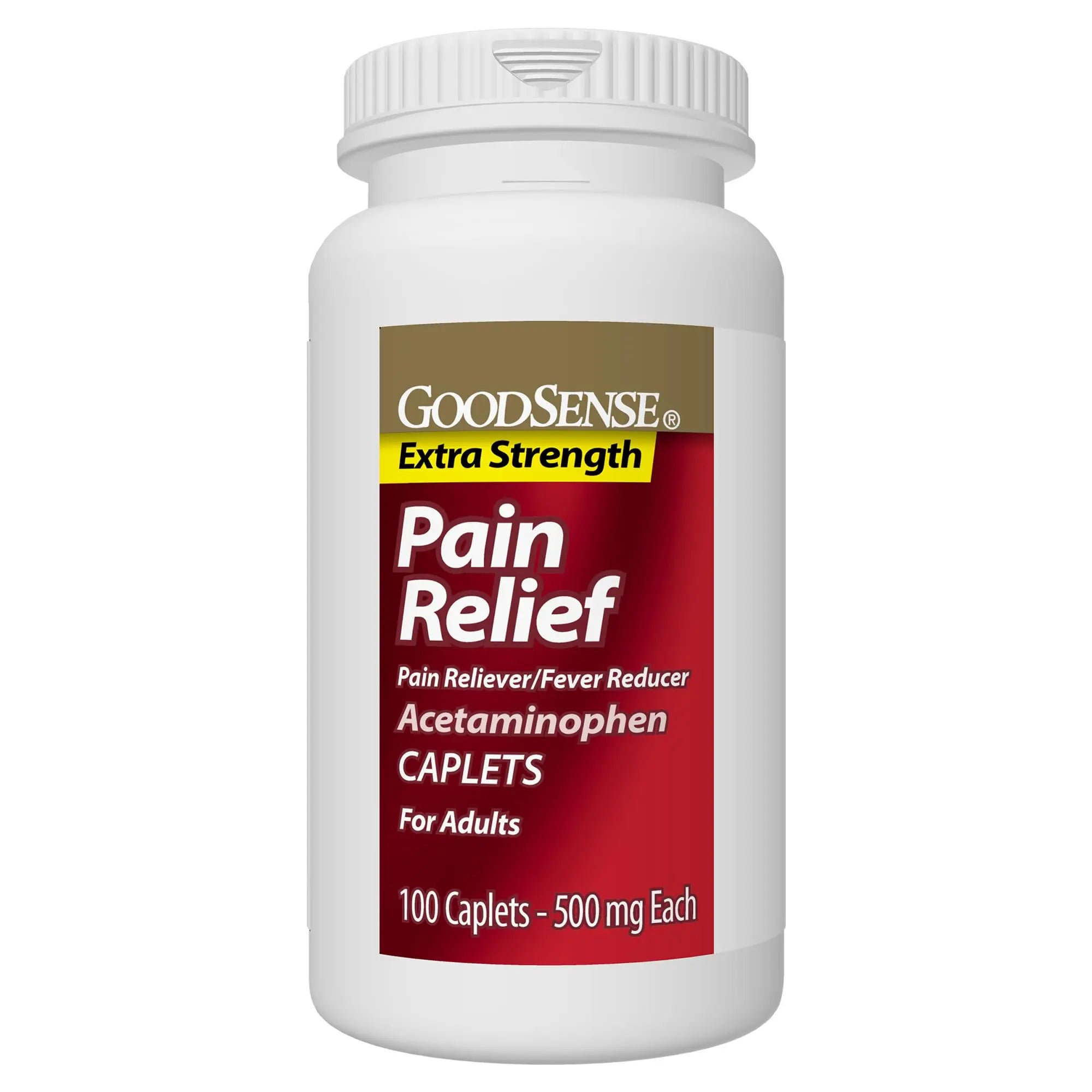 GoodSense Extra Strength Pain Relief - Acetaminophen Caplets 500 mg - Headache, Muscle Ache, Arthritis Relief, 100 Count GoodSense uk supplements