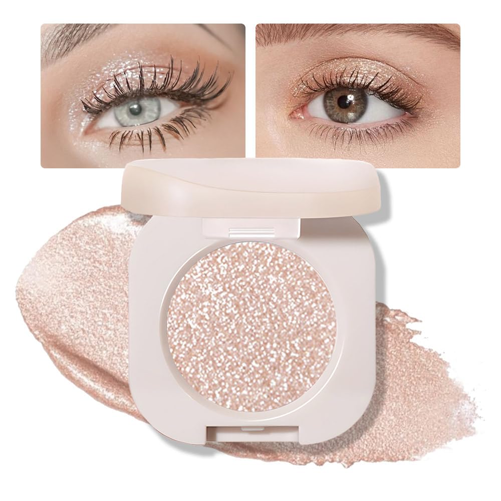 FeiCuiYun Glitter Shimmer Sparkle Eye Shadow Palette Makeup for Older Women, Pearl White Silver Glitter Shimmer Metallic Holographic Iridescent Cream Iridescent Single Monochrome Eyeshadow Makeup, 11 FeiCuiYun uk supplements