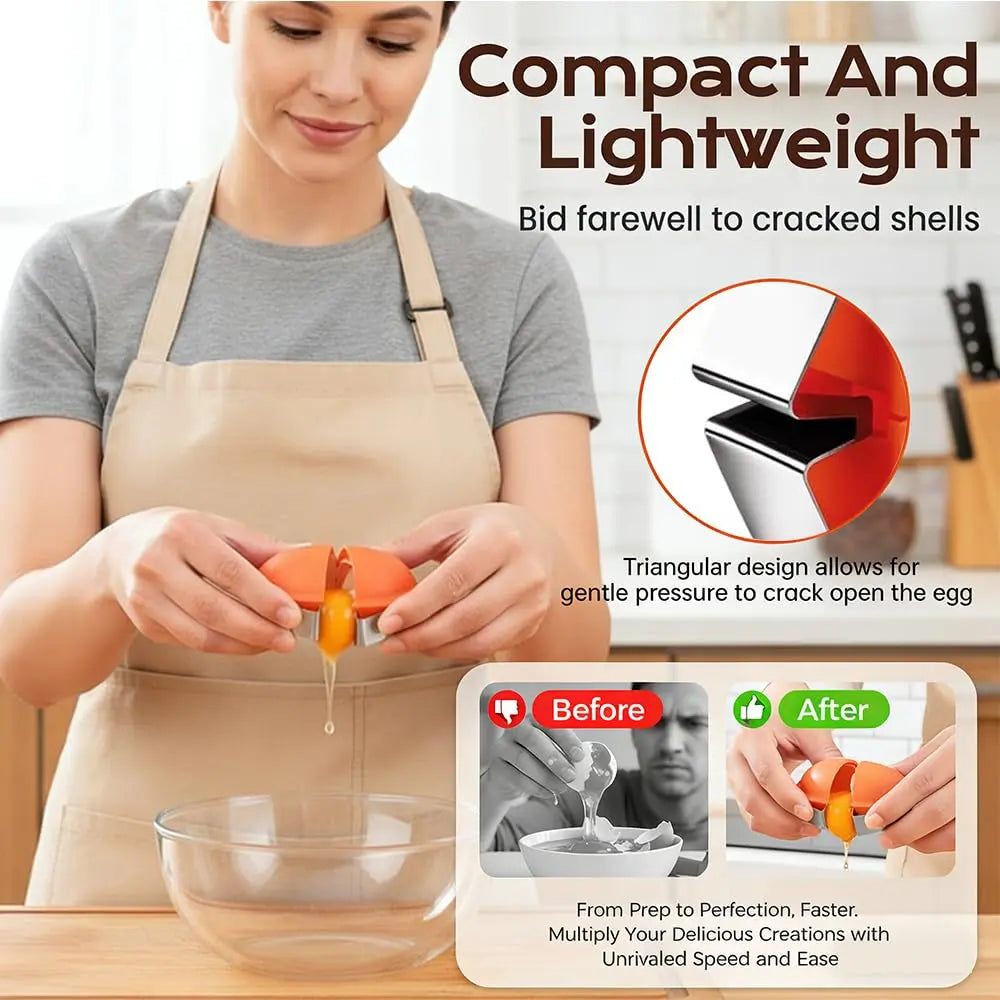 New Egg Shell Opener Egg Cracker Tool Stainless Steel, Multifunctional Egg Shell Opener for Raw Or Hard-Boiled Eggs, Kitchen Gadget for Cooking Baking (Orange Red) CLRZOL uk supplements