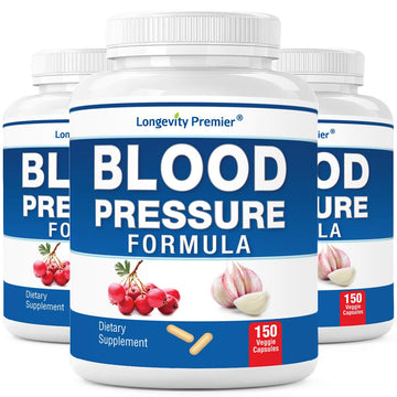 [3-Bottle X 150 Caps] Longevity Blood Pressure Formula -Scientifically formulated with Hawthorn & 12+ Quality Natural Herbs LONGEVITY PREMIER NUTRACEUTICALS INC uk supplements