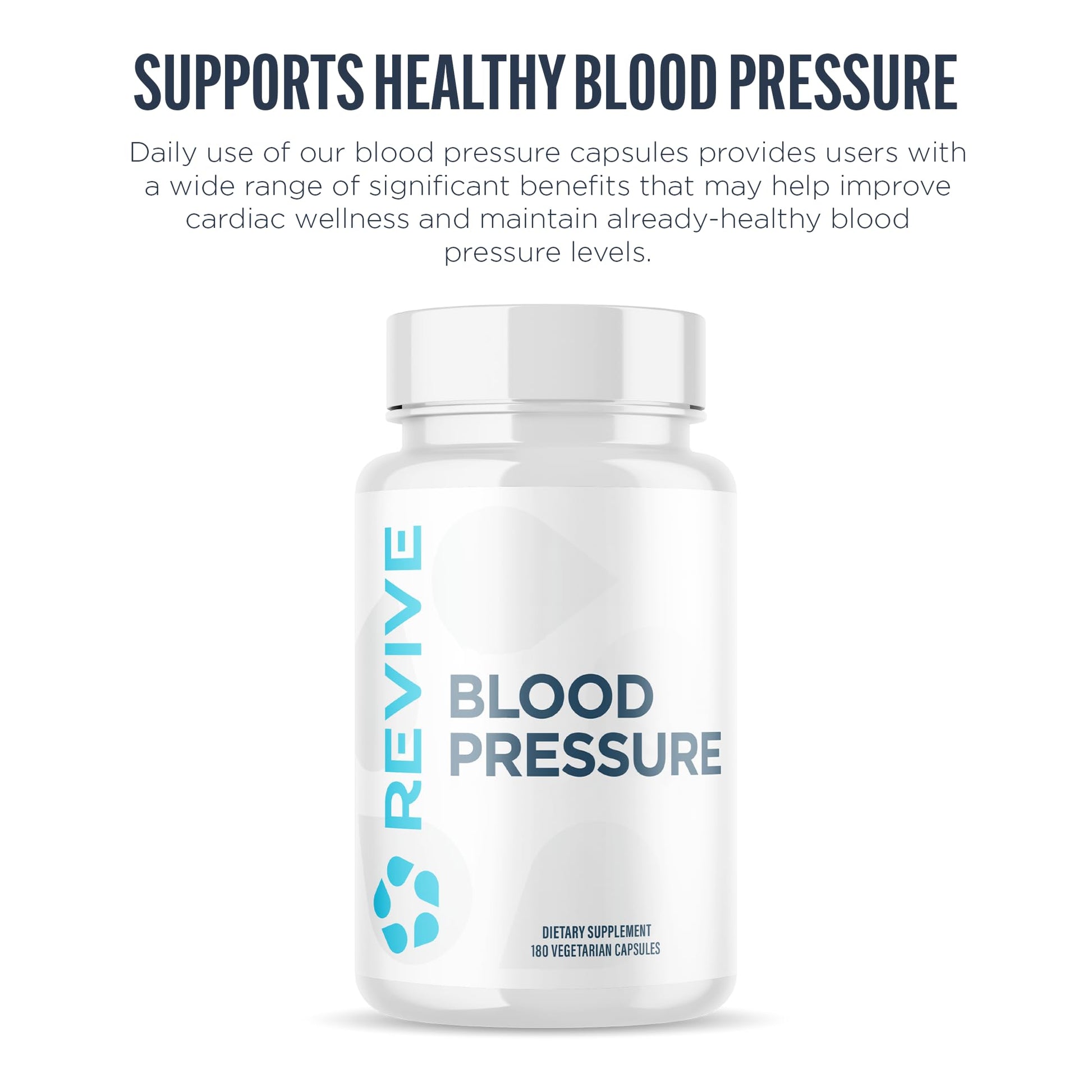 Revive MD Blood Pressure Support Supplement - Supports Heart and Circulatory Health, Energy & Daily Wellness - Magnesium, Potassium, Folic Acid & Garlic Formula (180 Vegetarian Capsules, 60 Servings) Revive uk supplements